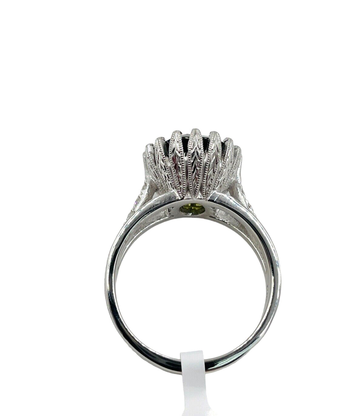 Stunning 8.20cts Natural Zircon and Diamond Cocktail Ring 14k White Gold