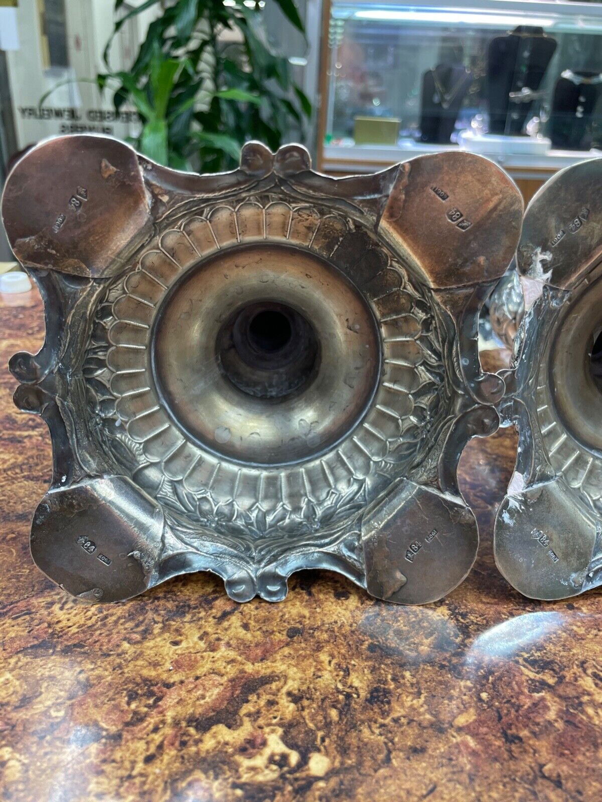 Antique Russian 84 Silver Sabbath Candlesticks