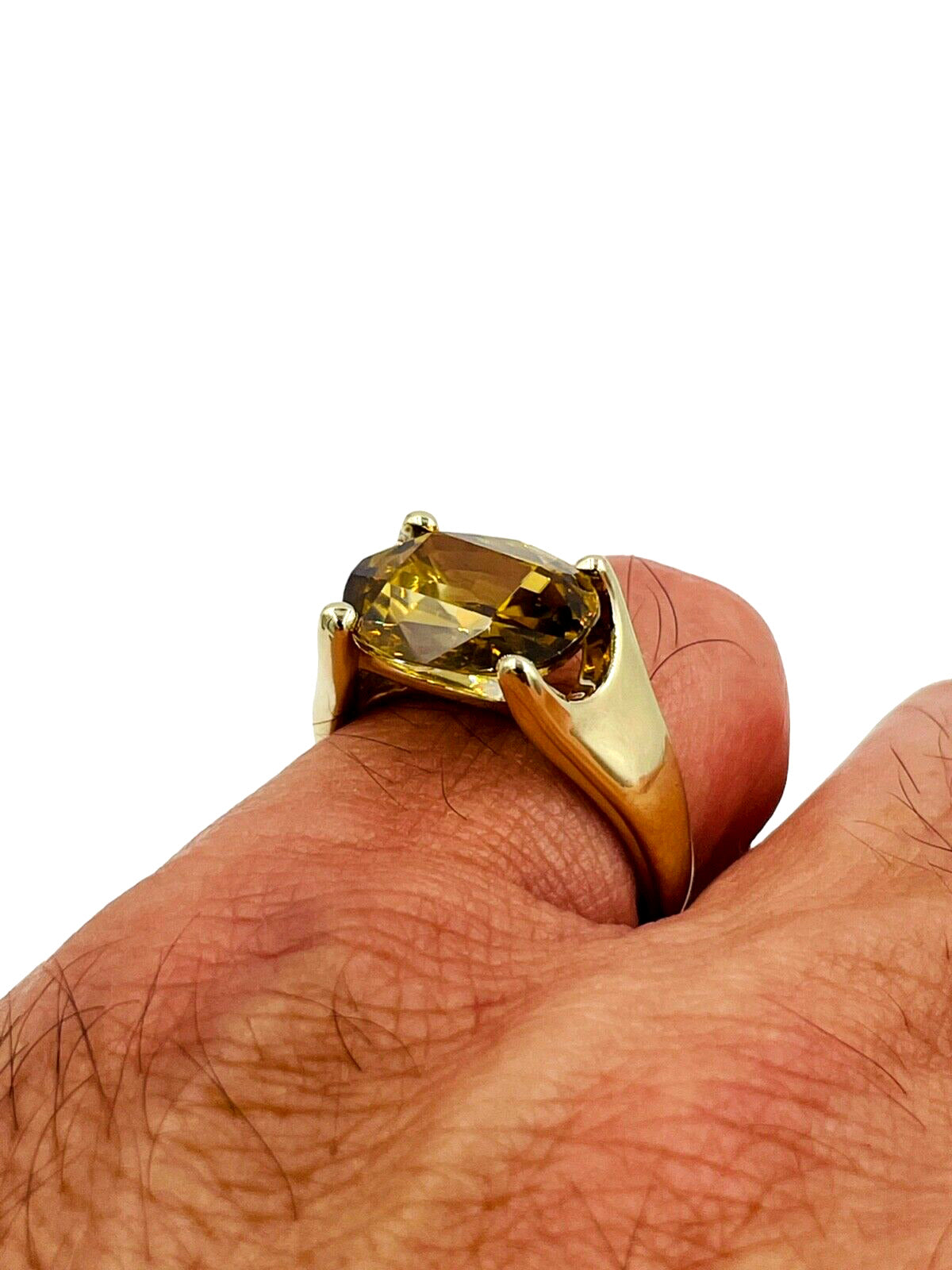 Stunning 9.18cts Natural Zircon Cocktail Ring Yellow Gold