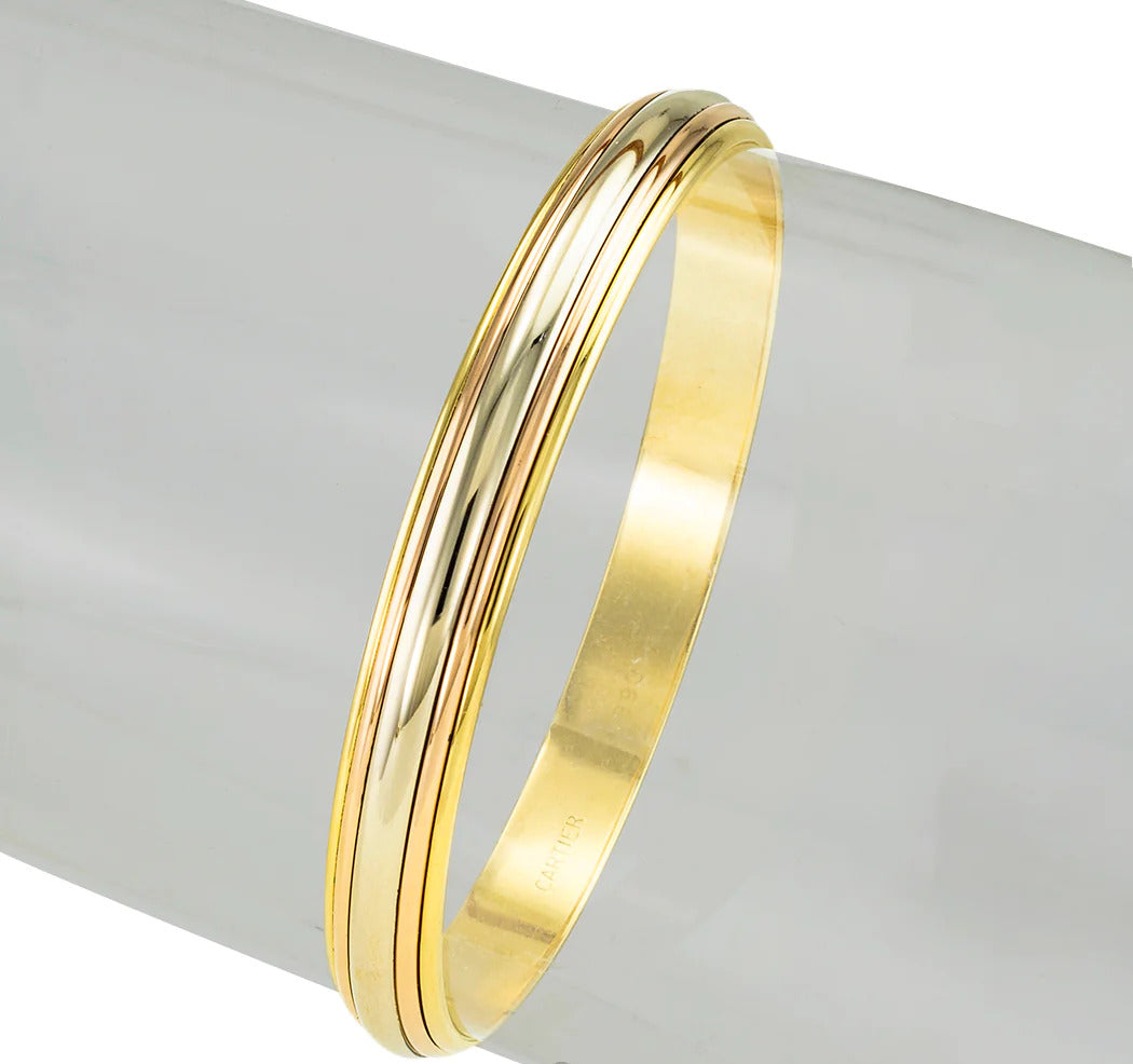 Cartier Tricolor Gold Slip On Bangle Bracelet
