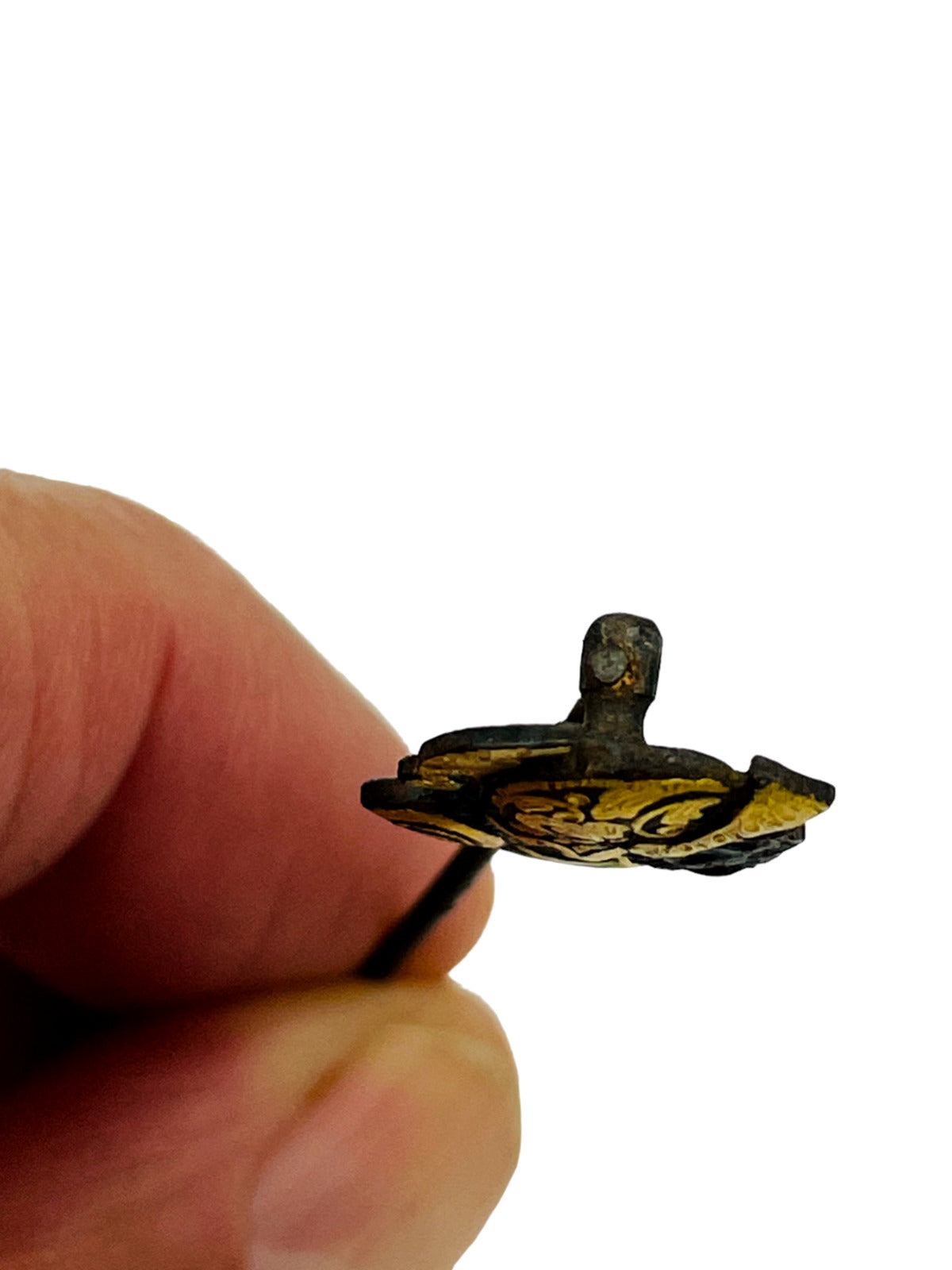 Extremely Rare Antique Victorian Mixed Metal Damascene Spanish Toledo Ware Pin