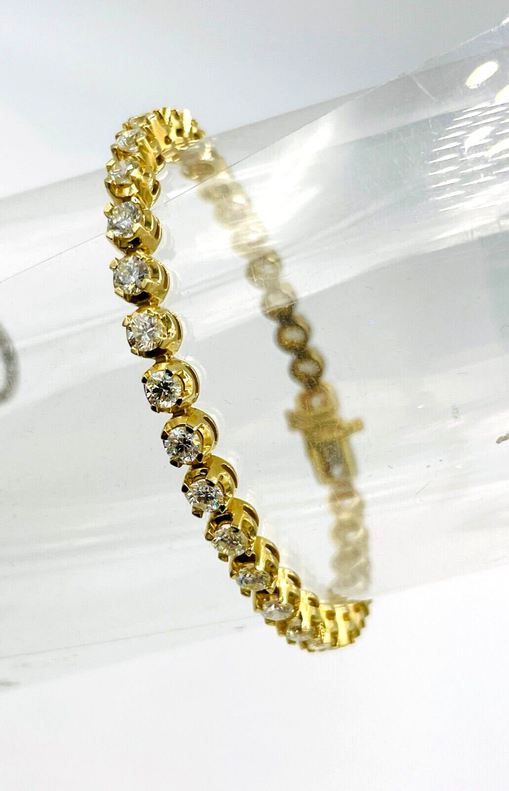 Estate 14k yellow Gold 4.50cts Diamond Tennis Bracelet