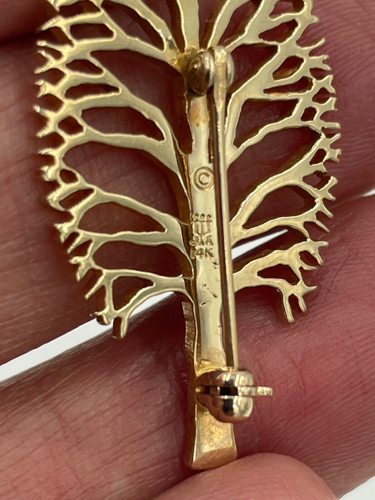 Retired James Avery 60th Anniversary 14k yellow gold Tree Brooch Pin Rare
