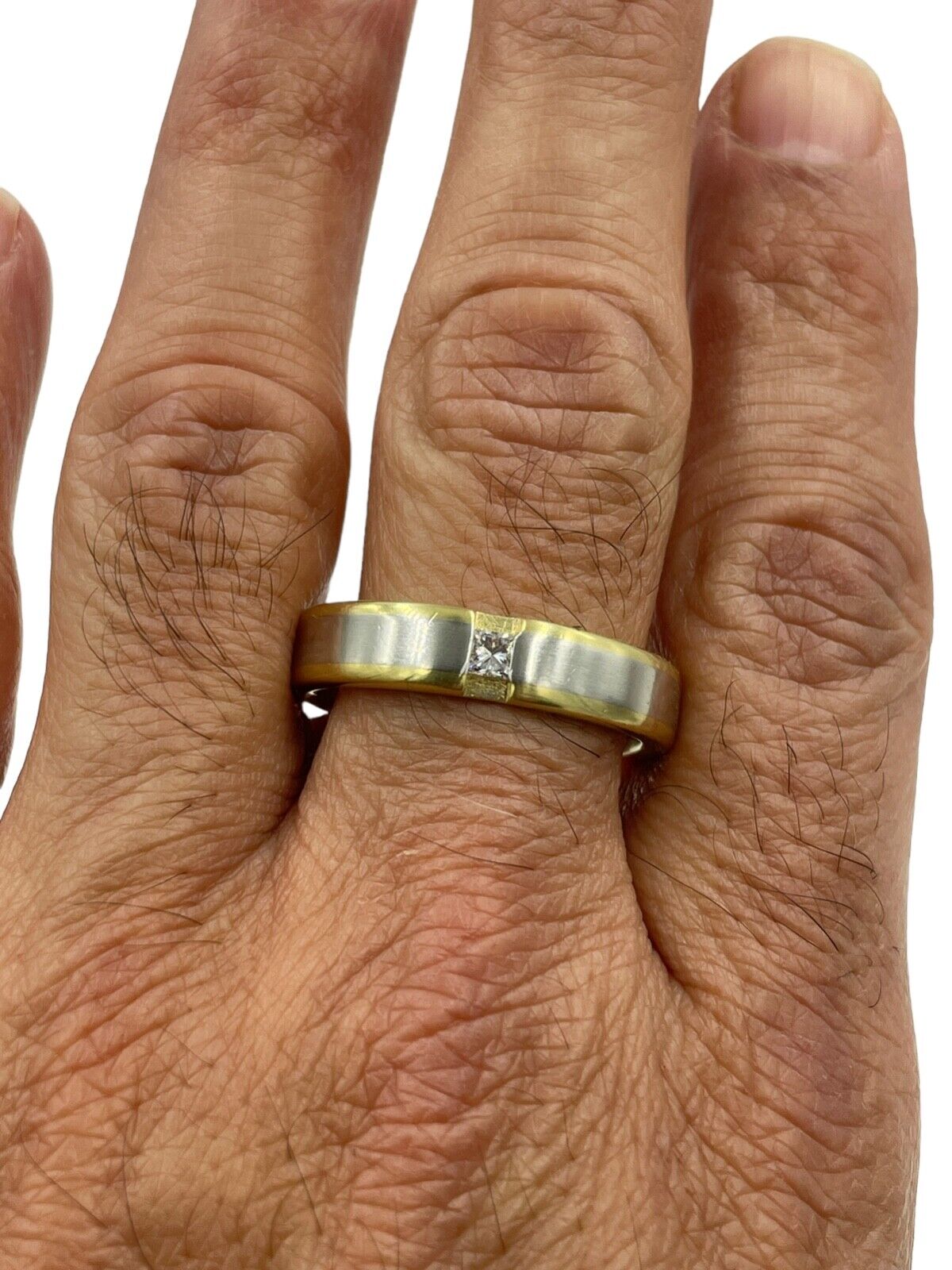 Designer signed Diana Platinum & 18k Gold Ring Band Men's size 12.5 Make Offer