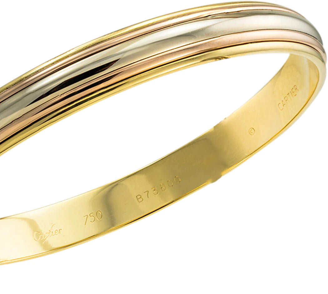 Cartier Tricolor Gold Slip On Bangle Bracelet