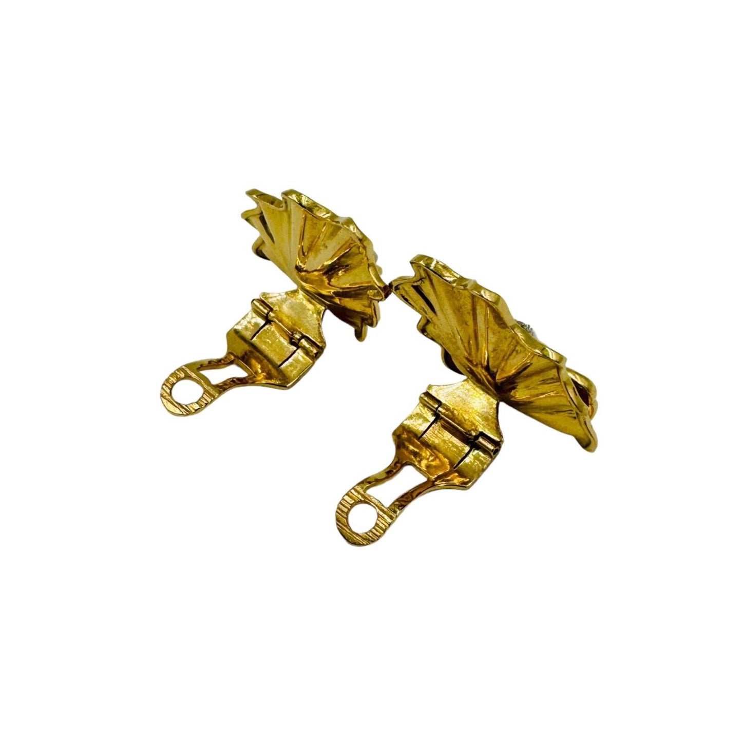 Retro 18k Gold Yellow Gold Diamond Clip On Earrings