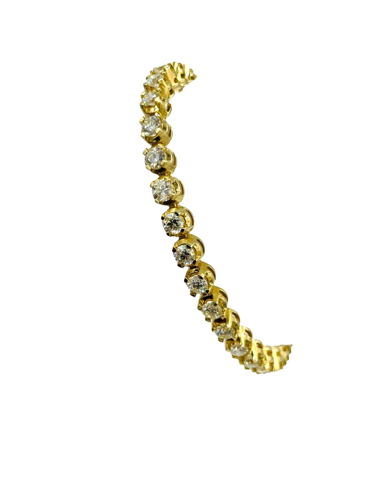 Estate 14k yellow Gold 4.50cts Diamond Tennis Bracelet