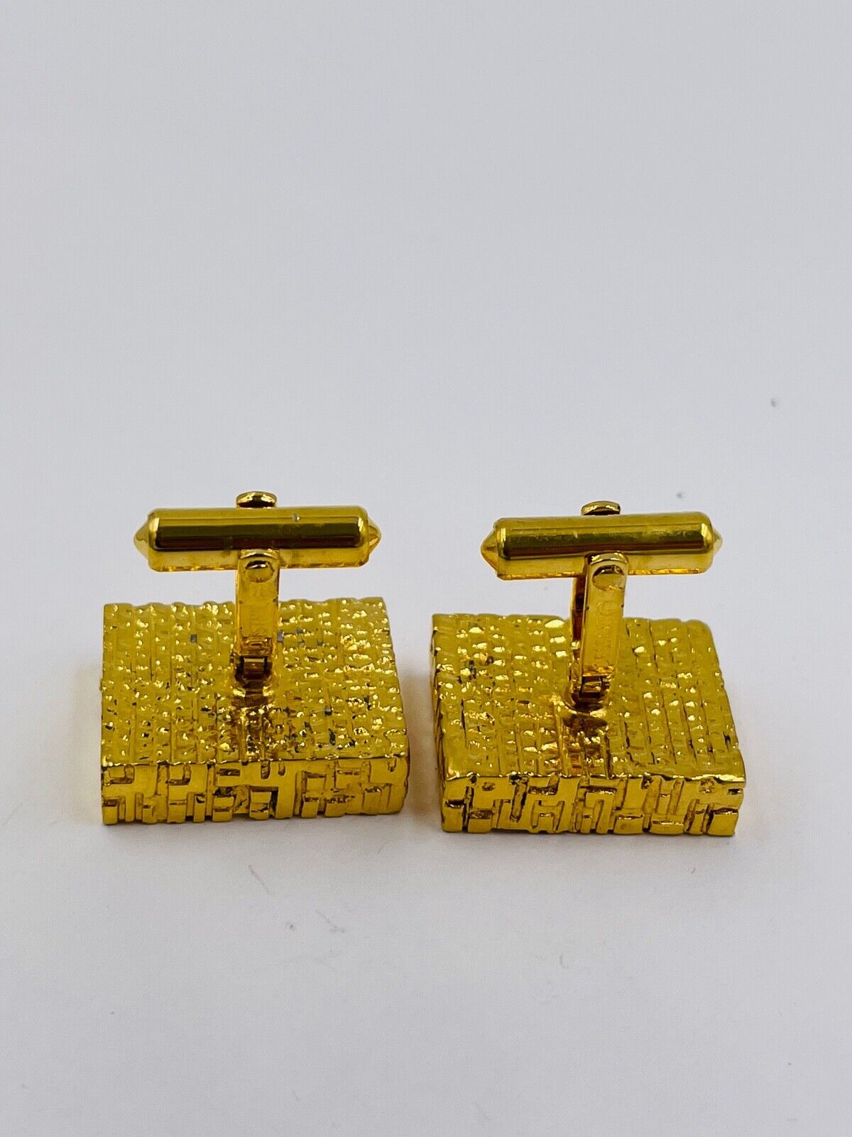 Vintage Destino Austria Chunky blood Stone Cufflinks Cuff Links Gold Tone