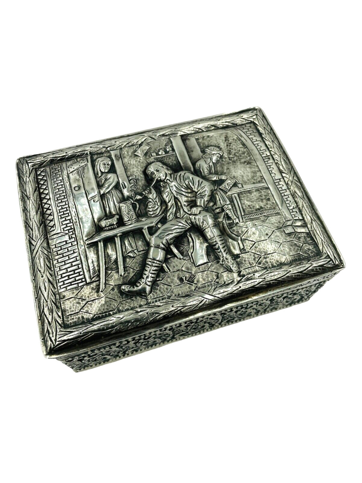 Antique 19th C Dutch Sterling Silver Case Or Box