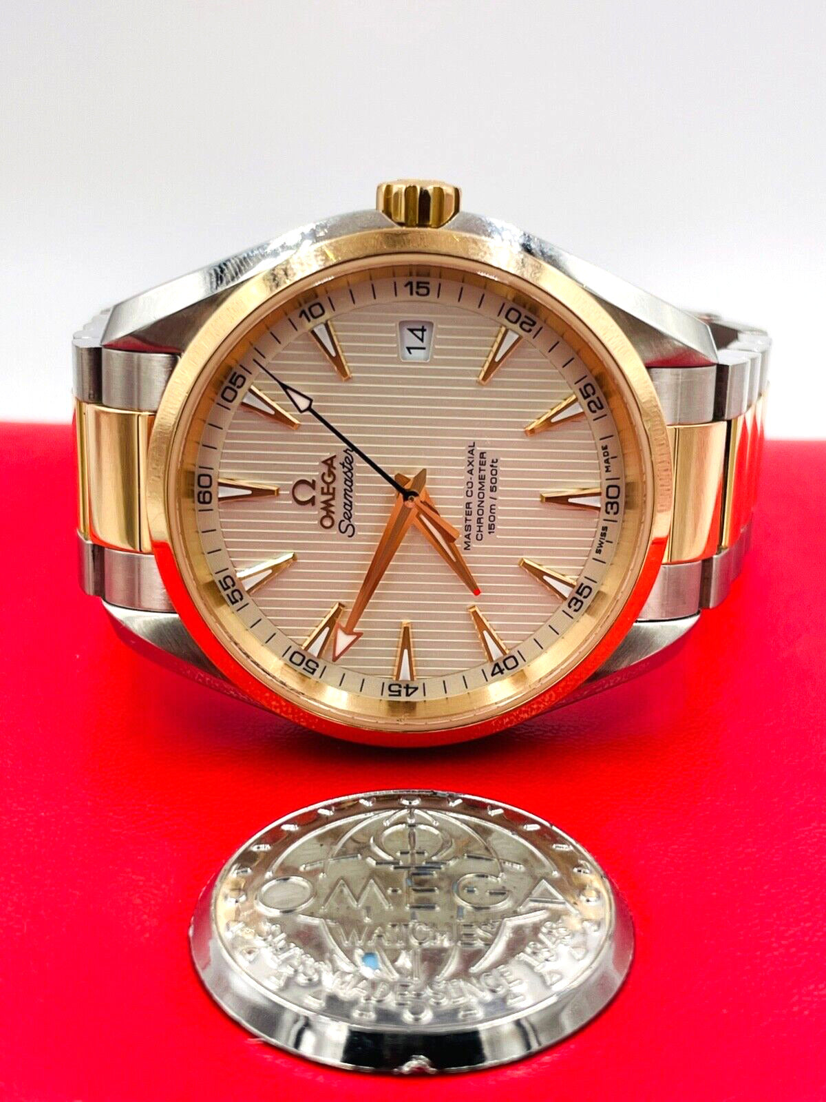 Omega pink gold watch best sale