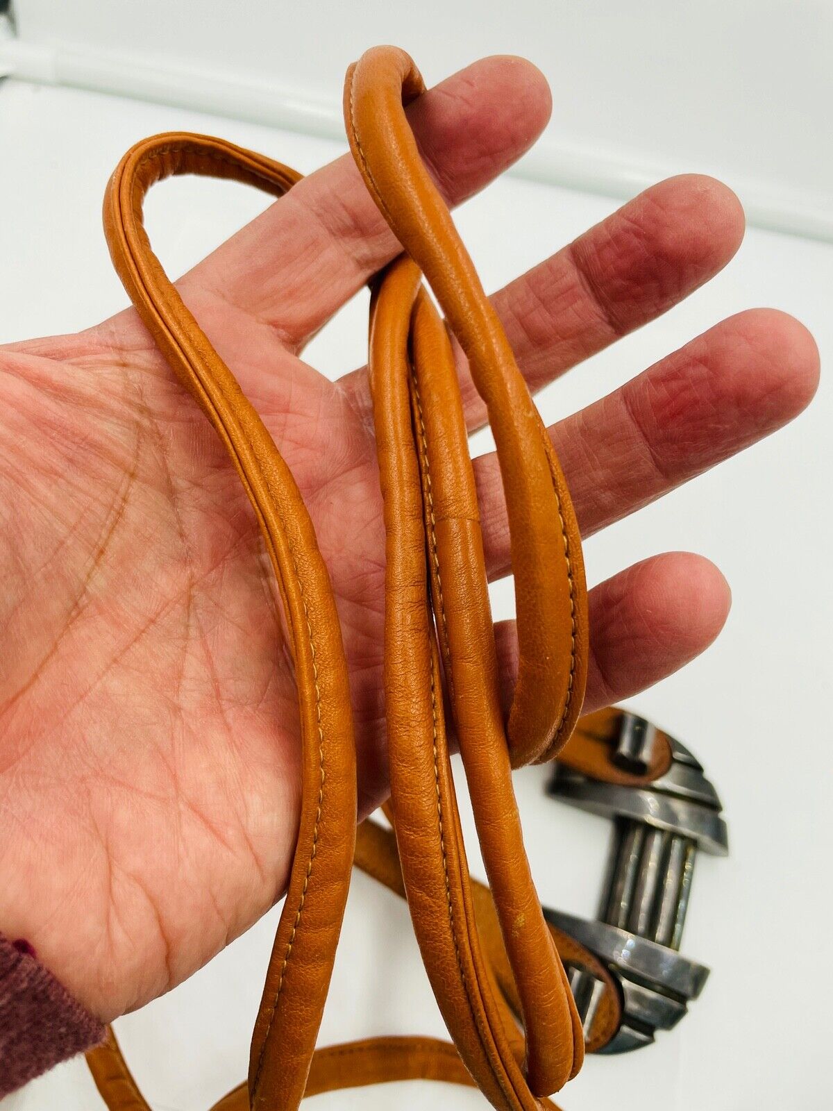 Vintage Terra Firma Sterling Silver Belt Buckle Tan Leather 1982 Size XL