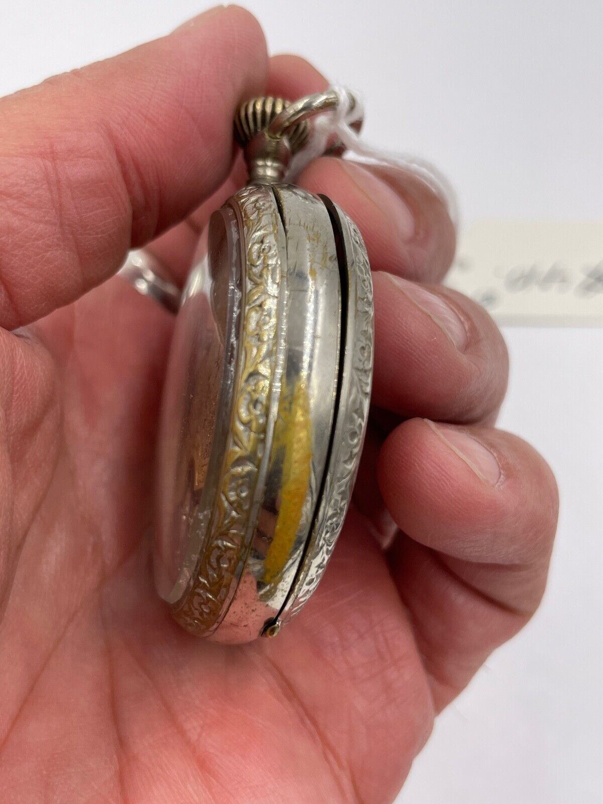 Solomax Chateau Cadillac 8 Day Pocket Watch Openscape Engraved case Rare