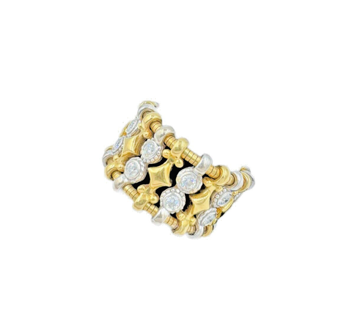 Carrera Y Carrera 18k gold flexible diamond Ring wide band