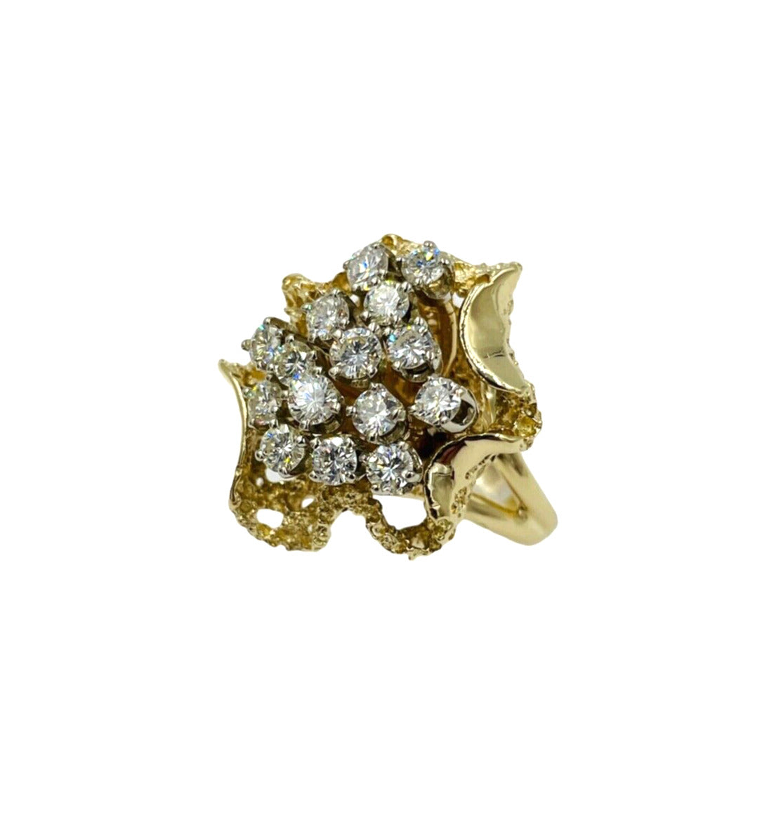Estate Diamond Cluster Freeform Cocktail Ring
