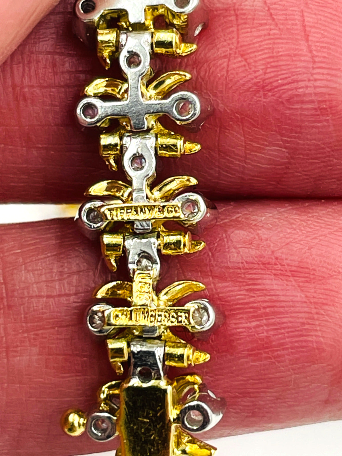 Tiffany Schlumberger Diamond Yellow Gold Platinum Bracelet