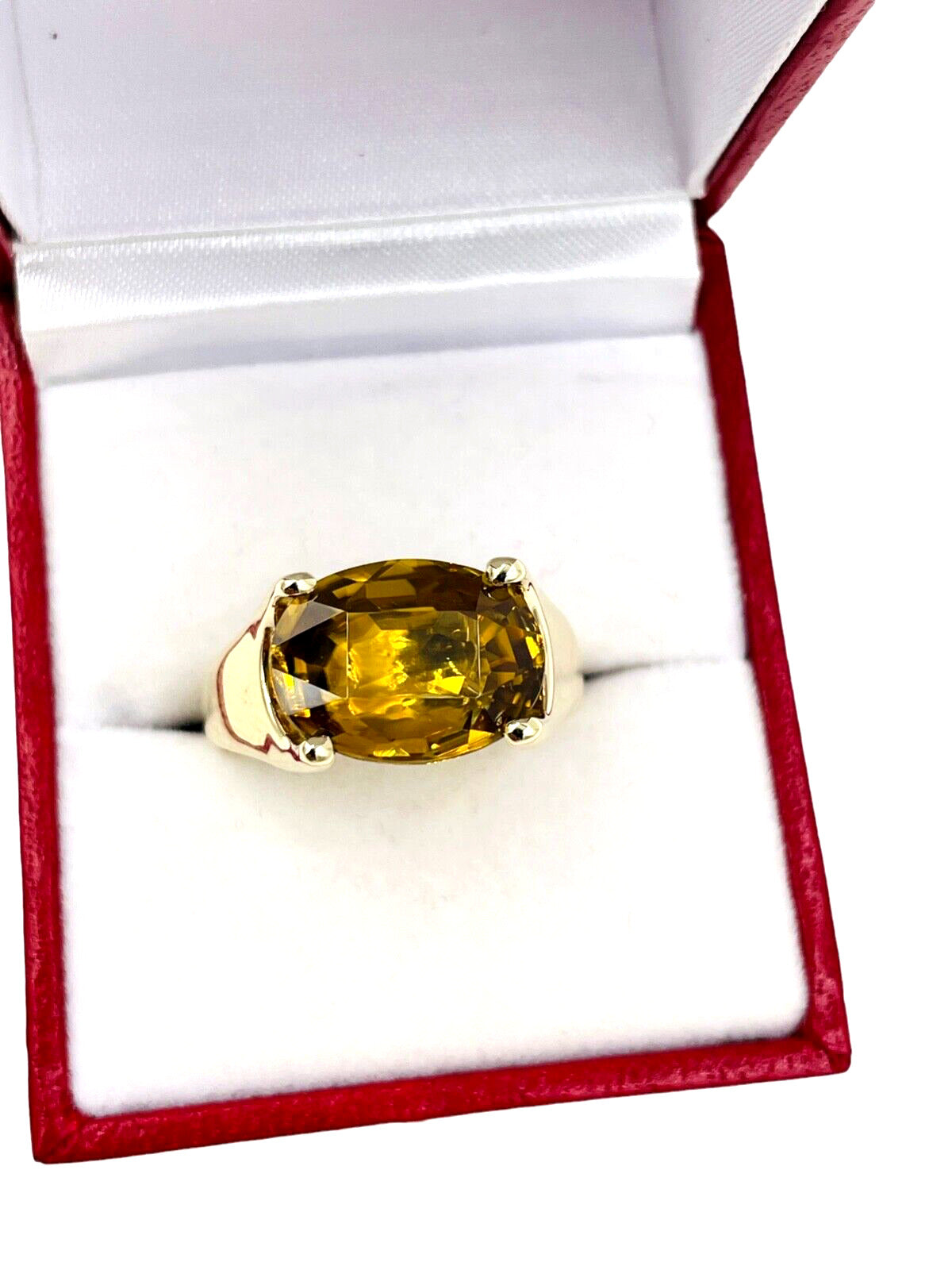 Stunning 9.18cts Natural Zircon Cocktail Ring Yellow Gold