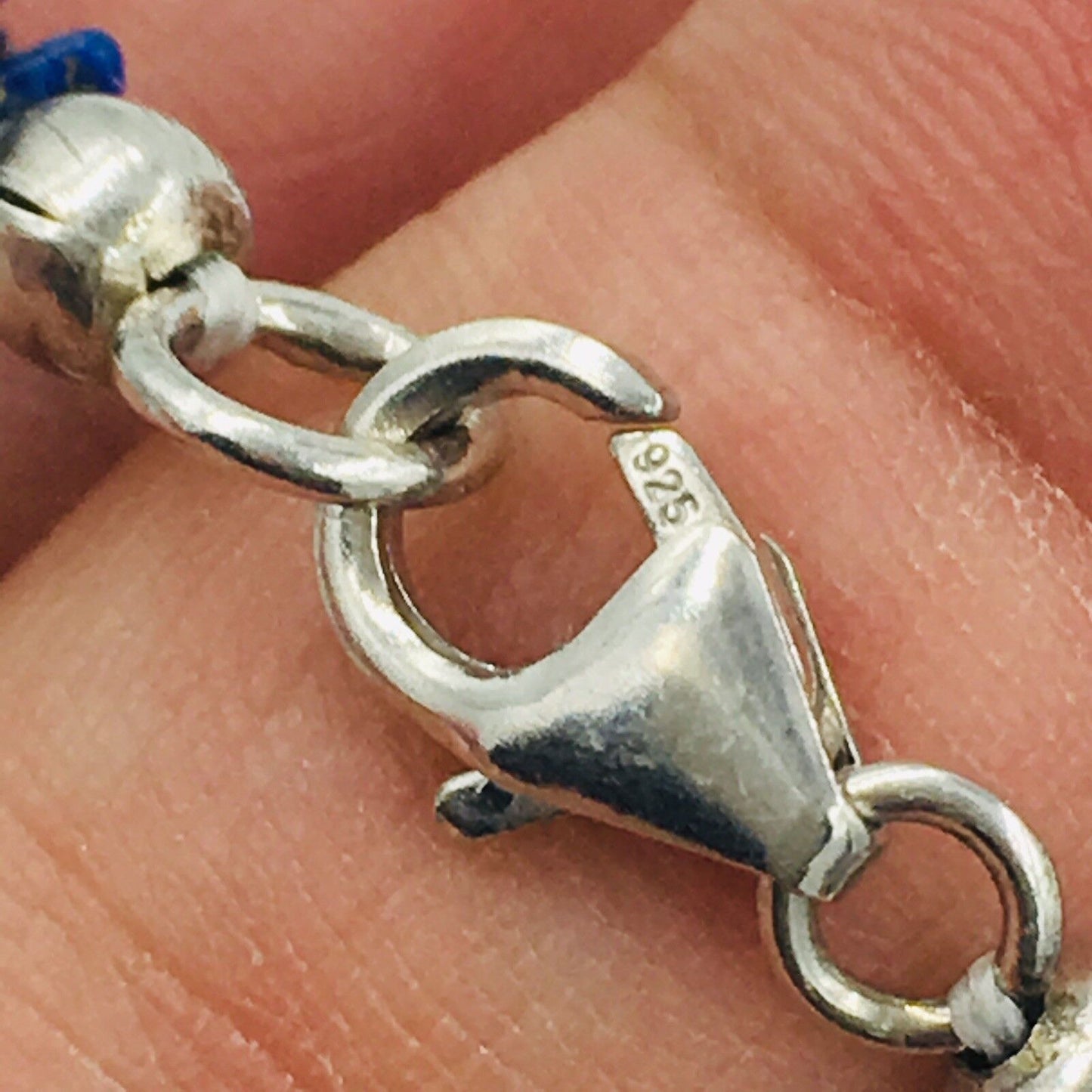 Lapis Lazuli Nugget Necklace Turquoise Sterling Silver Pendant