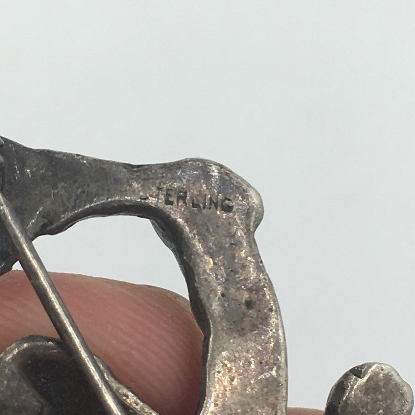 Antique Cherub Angel Sterling Brooch Pin