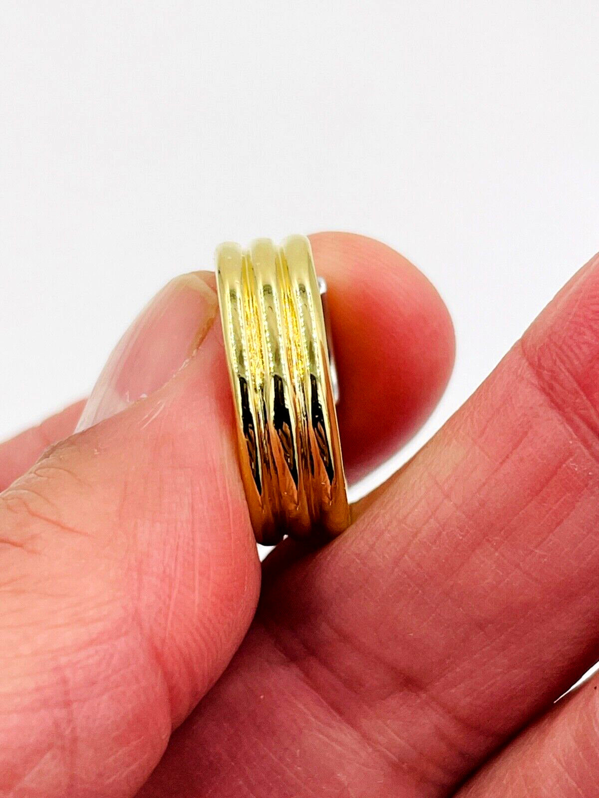 18k Gold Princess cut diamond wide band Ring