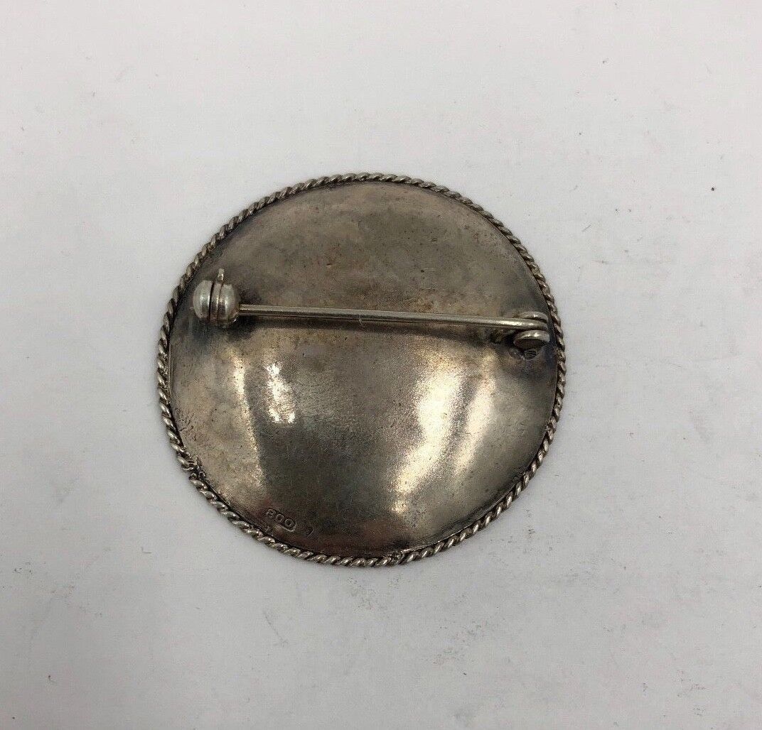 Vintage Scandinavian 800 Silver Cornucopia Brooch Pin Rare