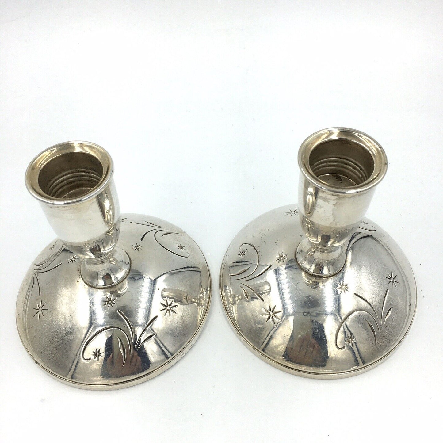 Vintage Gorham Celeste Sterling Silver Candle Holder Stick #1335 Pair