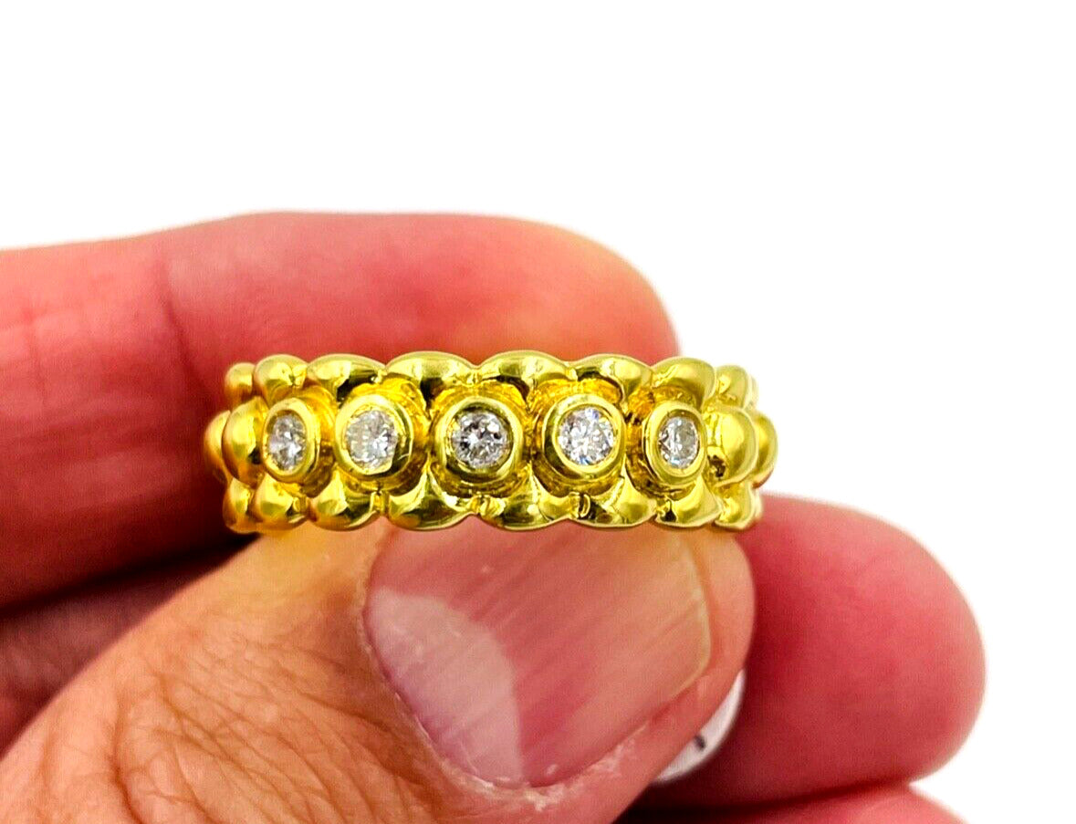 Men's 18k Diamond Engagement Ring Designer signed .24cts VS