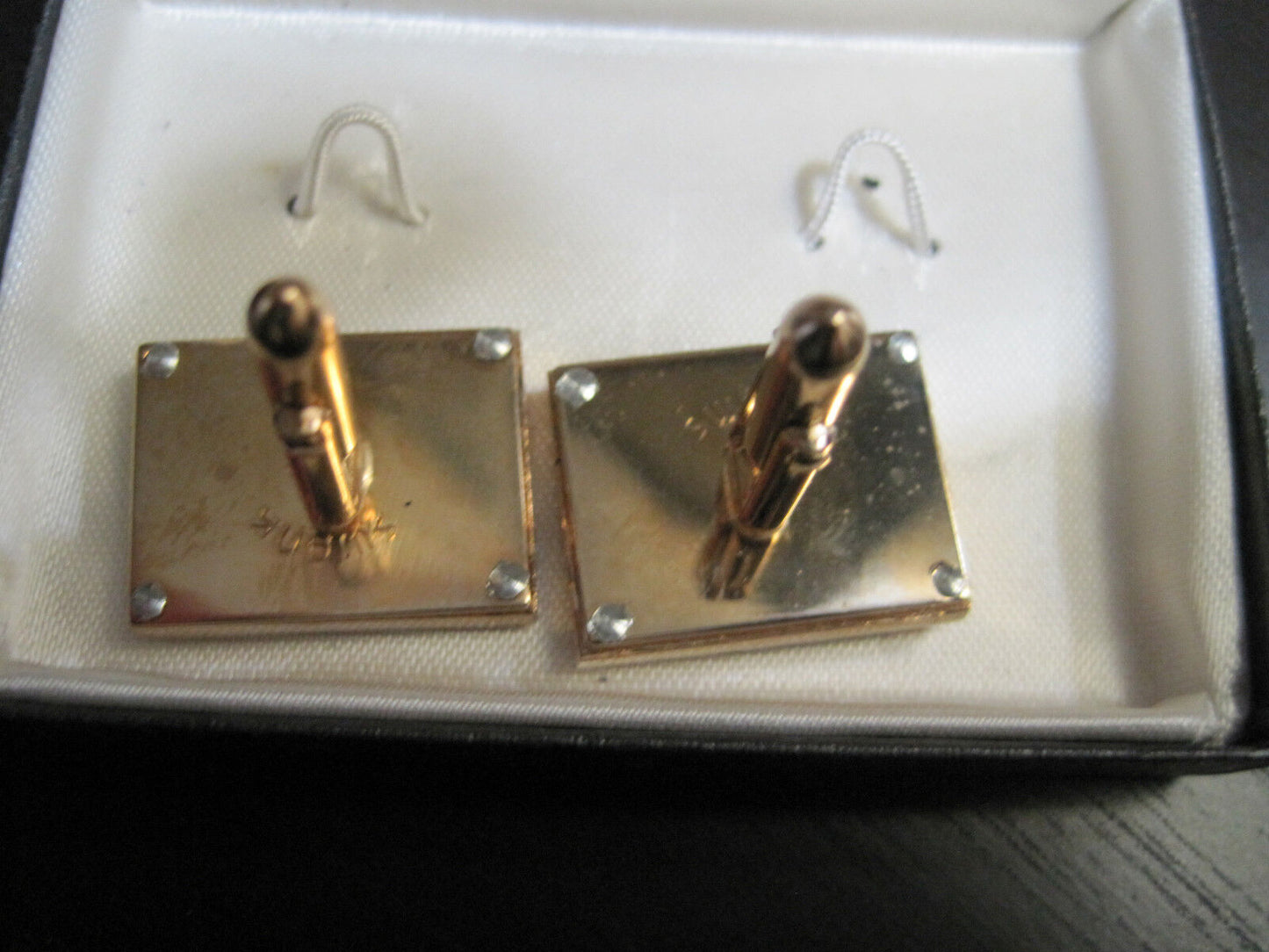 Vintage Swank Cufflinks Whimsical Toucan Mother of pearl Gold shadow box Rare