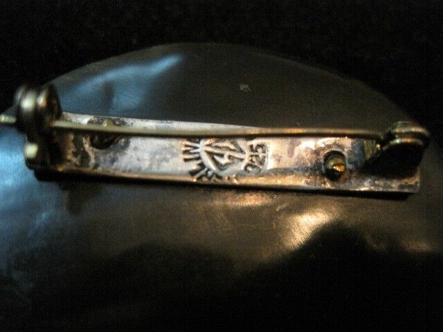 Taxco Sterling silver Tortoise Shell Pin Brooch Signed