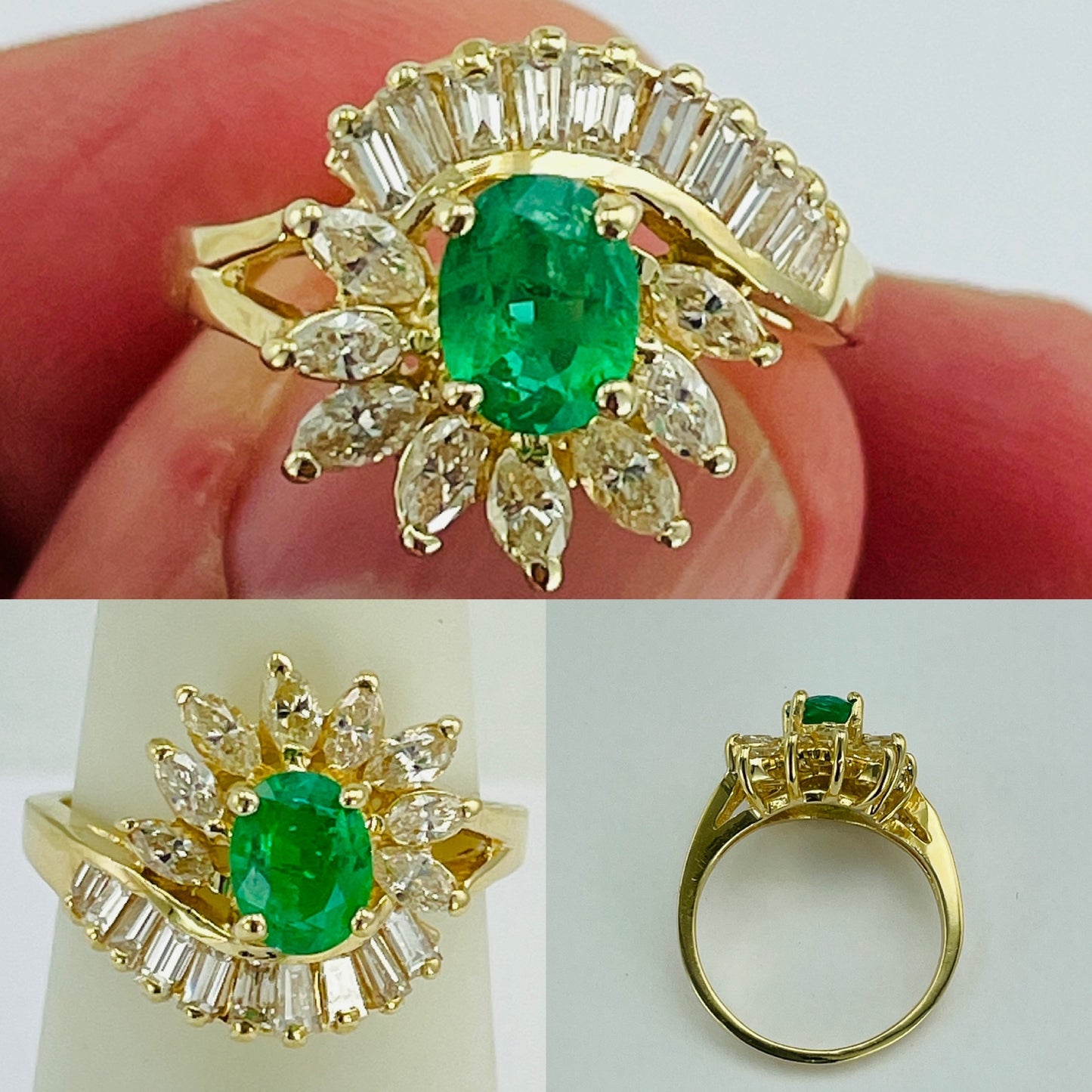 Estate Emerald and Diamond ring