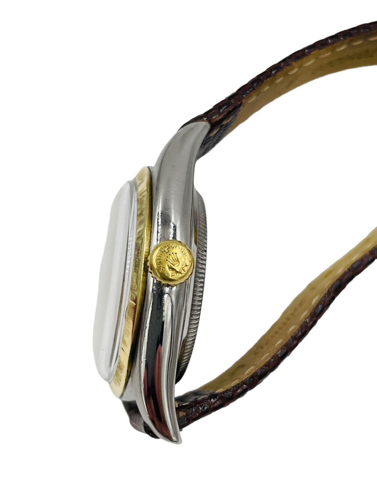 1953 Rolex Bubbleback 14K bezel Gold Stainless Steel Watch Ref. 6105