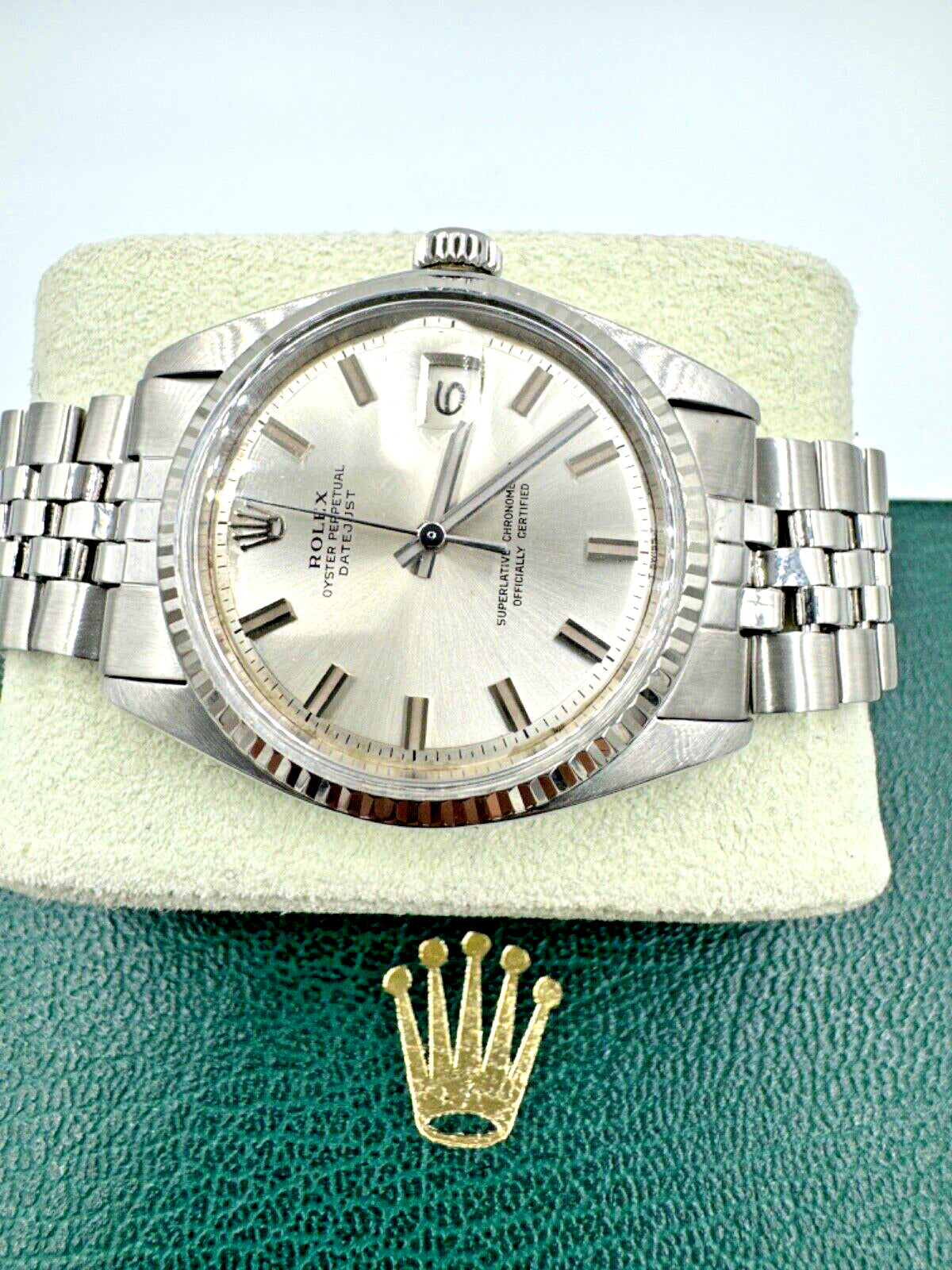 Vintage Rolex Datejust 36mm Stainless Steel 1601 Watch Circa 1966