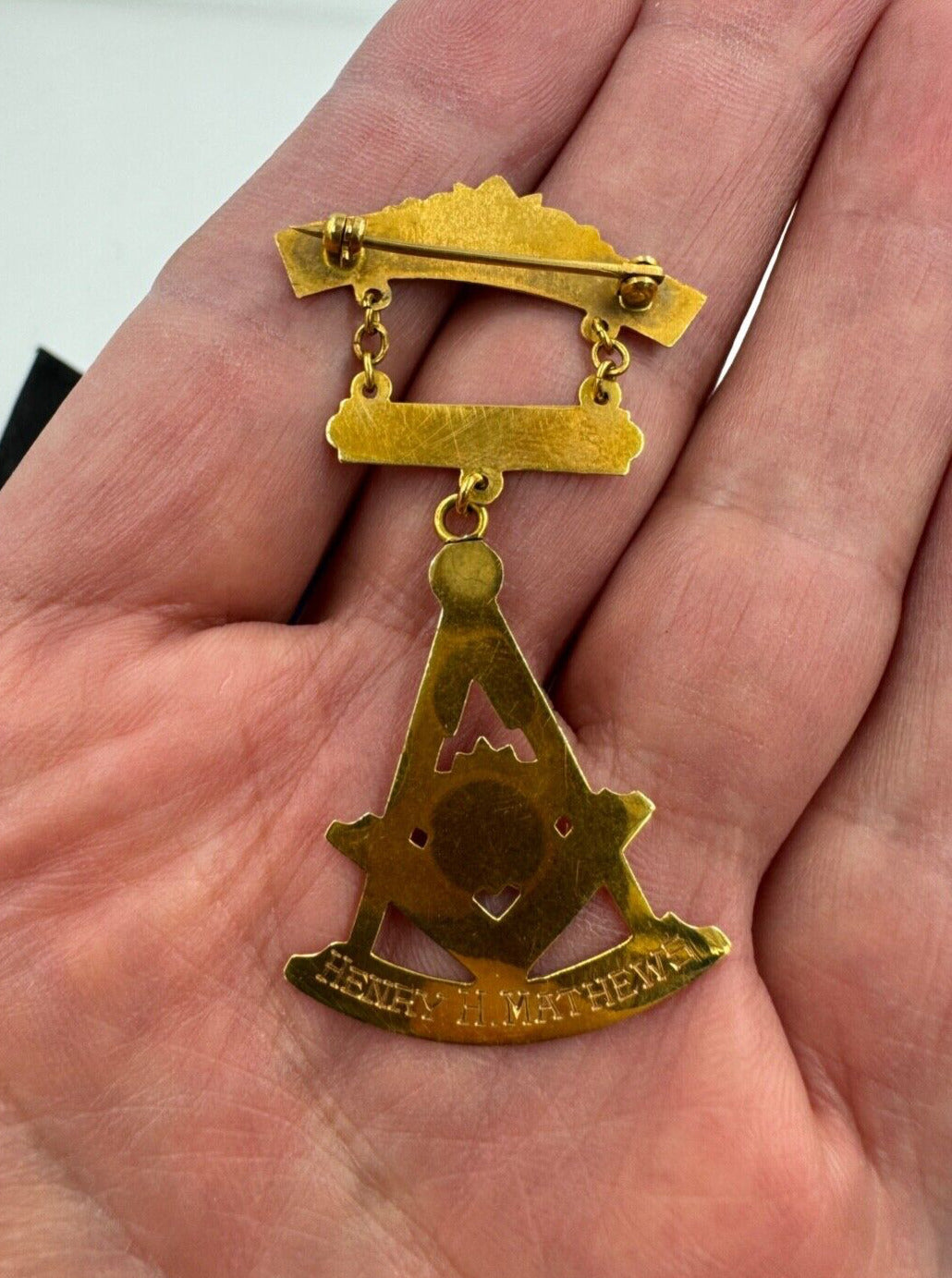 1928 Masonic Samaritan Lodge 15B- AF&AM 10k Gold Freemason Symbol Medal