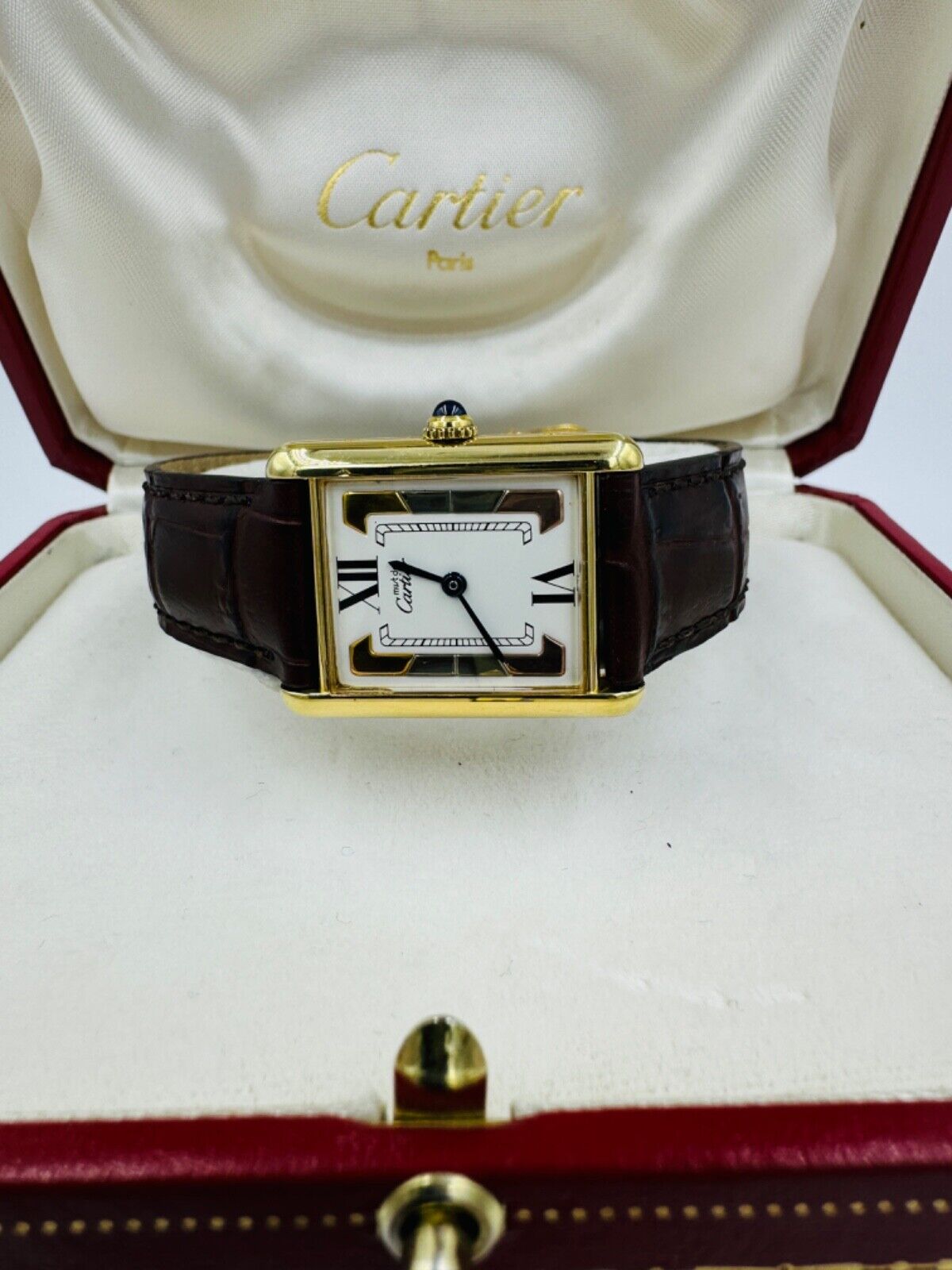 Cartier Must Tank Quartz 23mm Wristwatch Watch Gold Vermeil