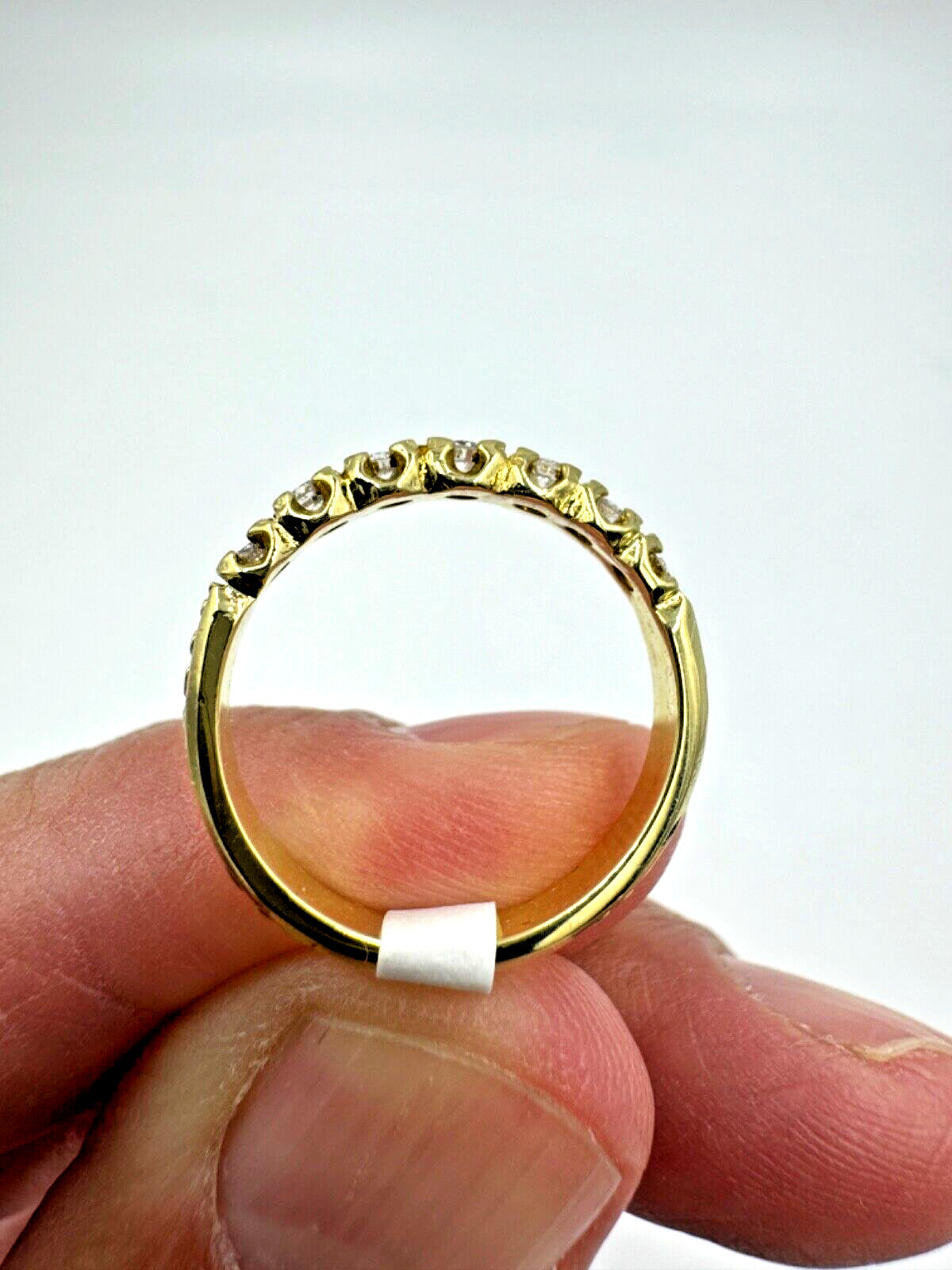 Vintage 18K Yellow Gold Diamond band ring 7 stone