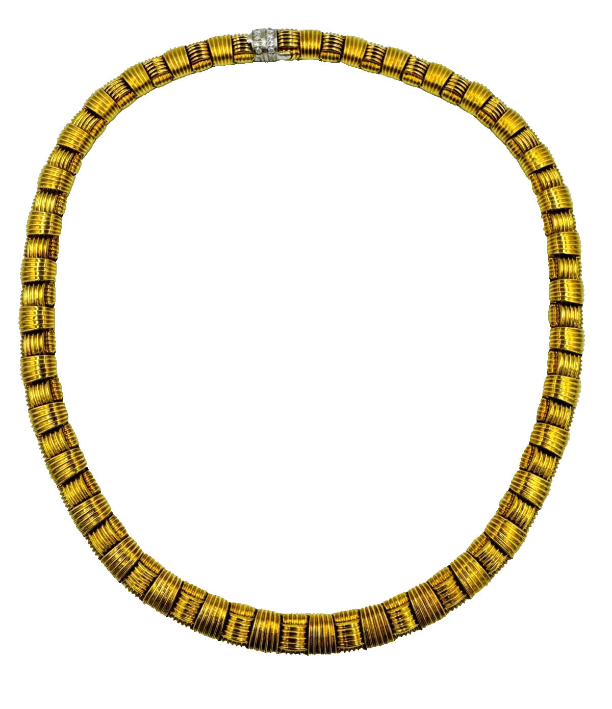 Roberto Coin 18k Gold Woven Link Collar Necklace With Ruby 17"