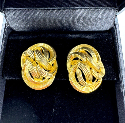 Paloma Picasso Tiffany & Co Heart Shaped Yellow Gold Clip On Earrings