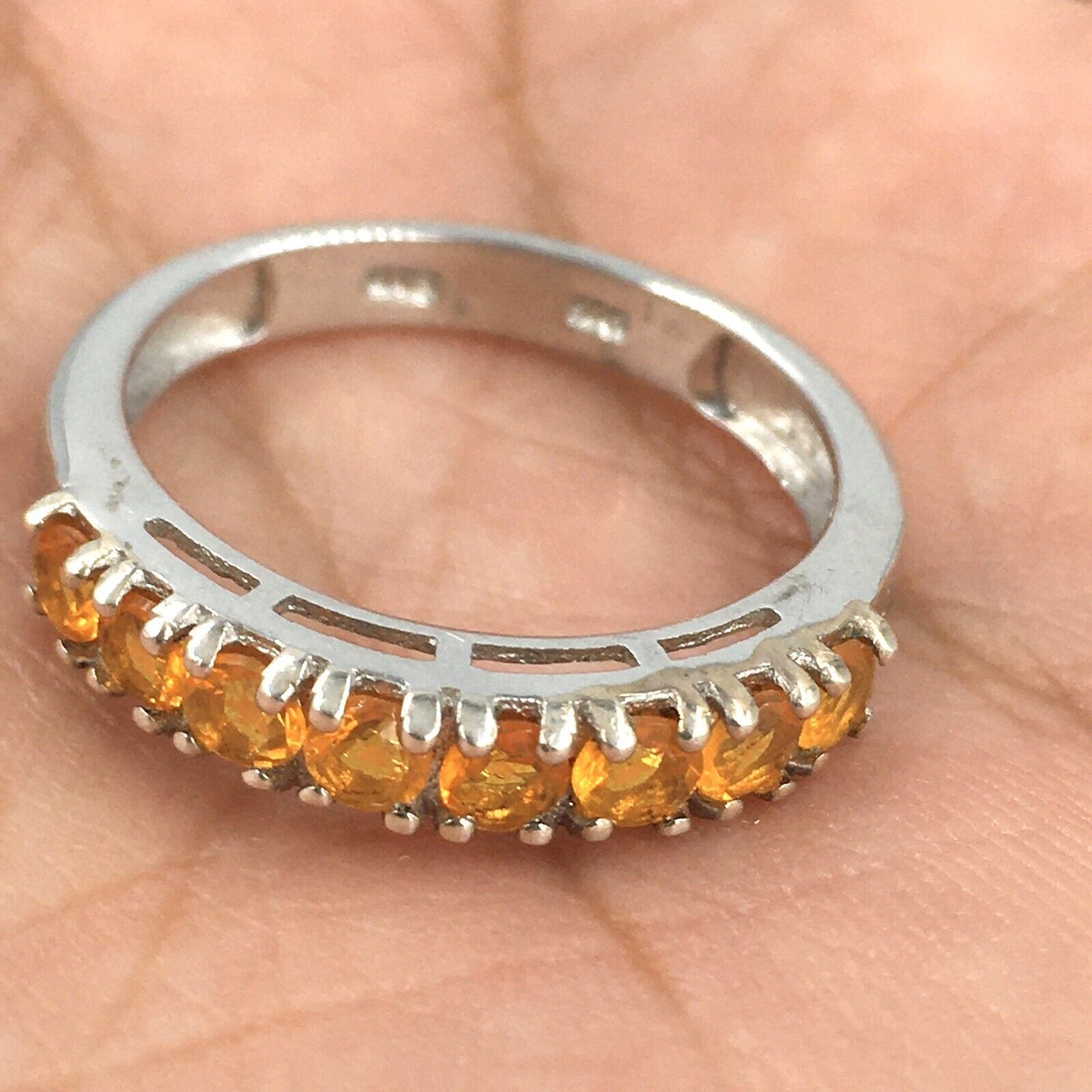 Sts Chuck Clemency Citrine Sterling Silver Ring Size 8.75