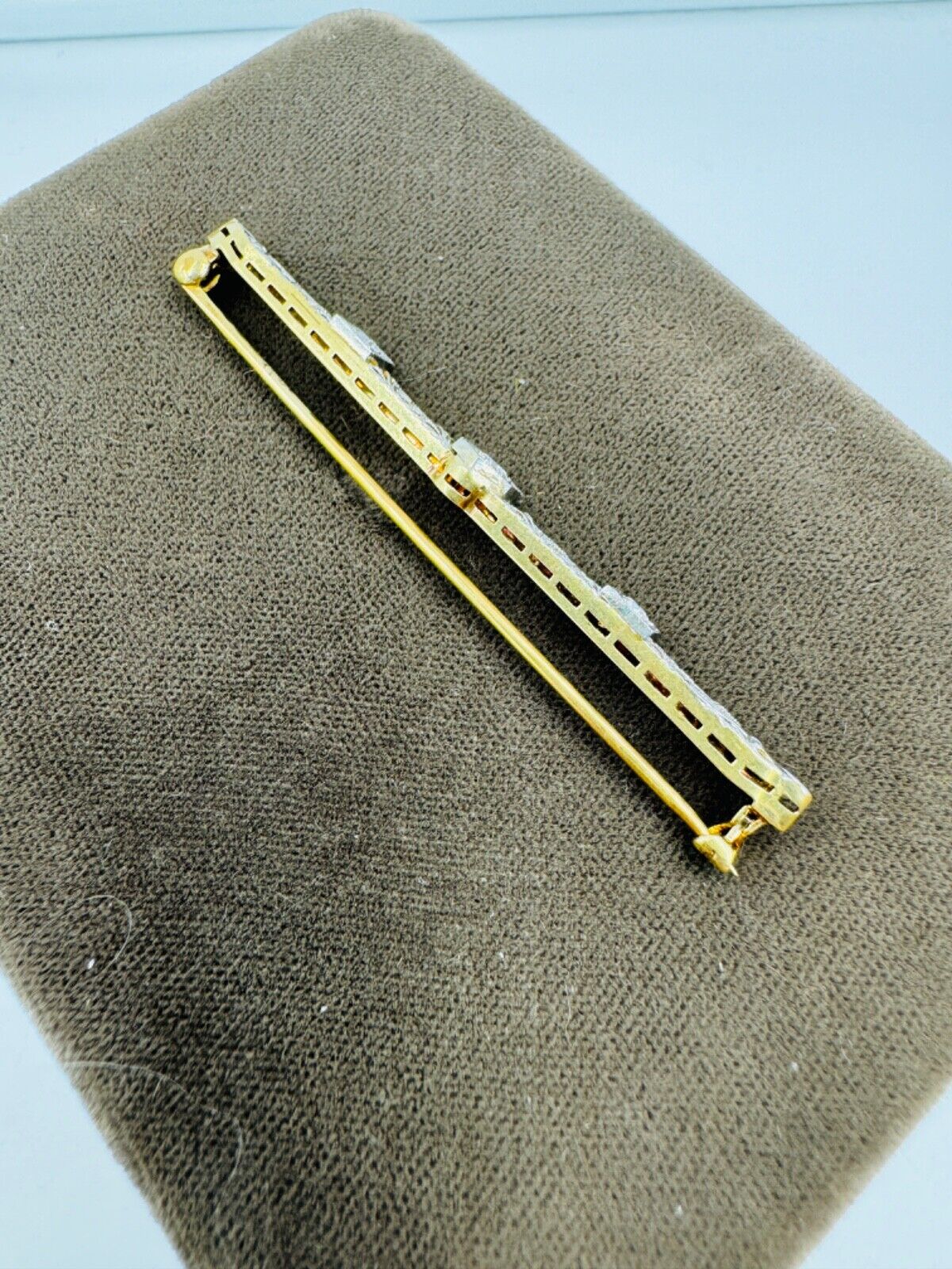 Taylor & Co Old Euro Cut Diamond 14k Yellow White Gold Brooch Pin