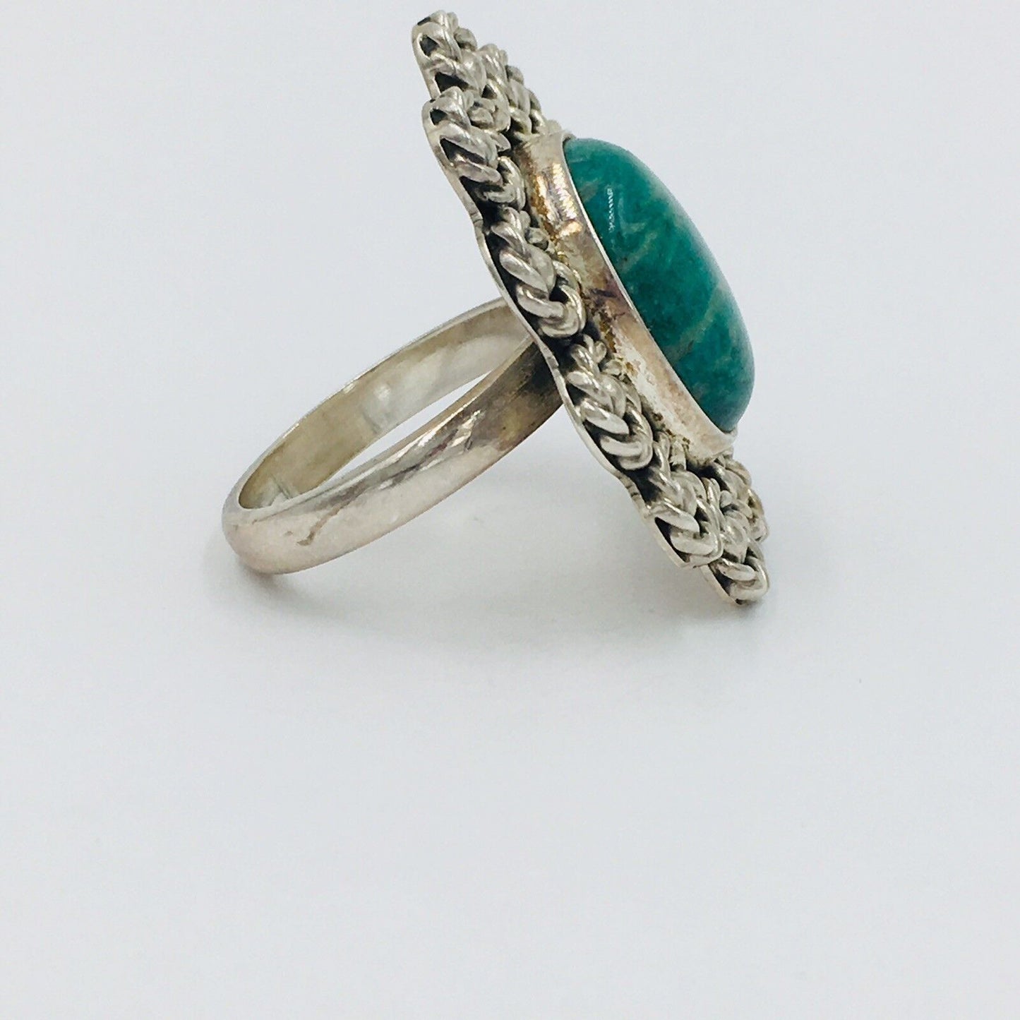 Cii 925 Mexico Green Chrysocolla Sterling Silver Ring Size 9