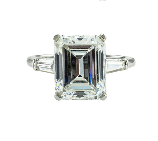 GIA Certified 5.31 Carat E VVS1 Emerald Cut Diamond Engagement Ring