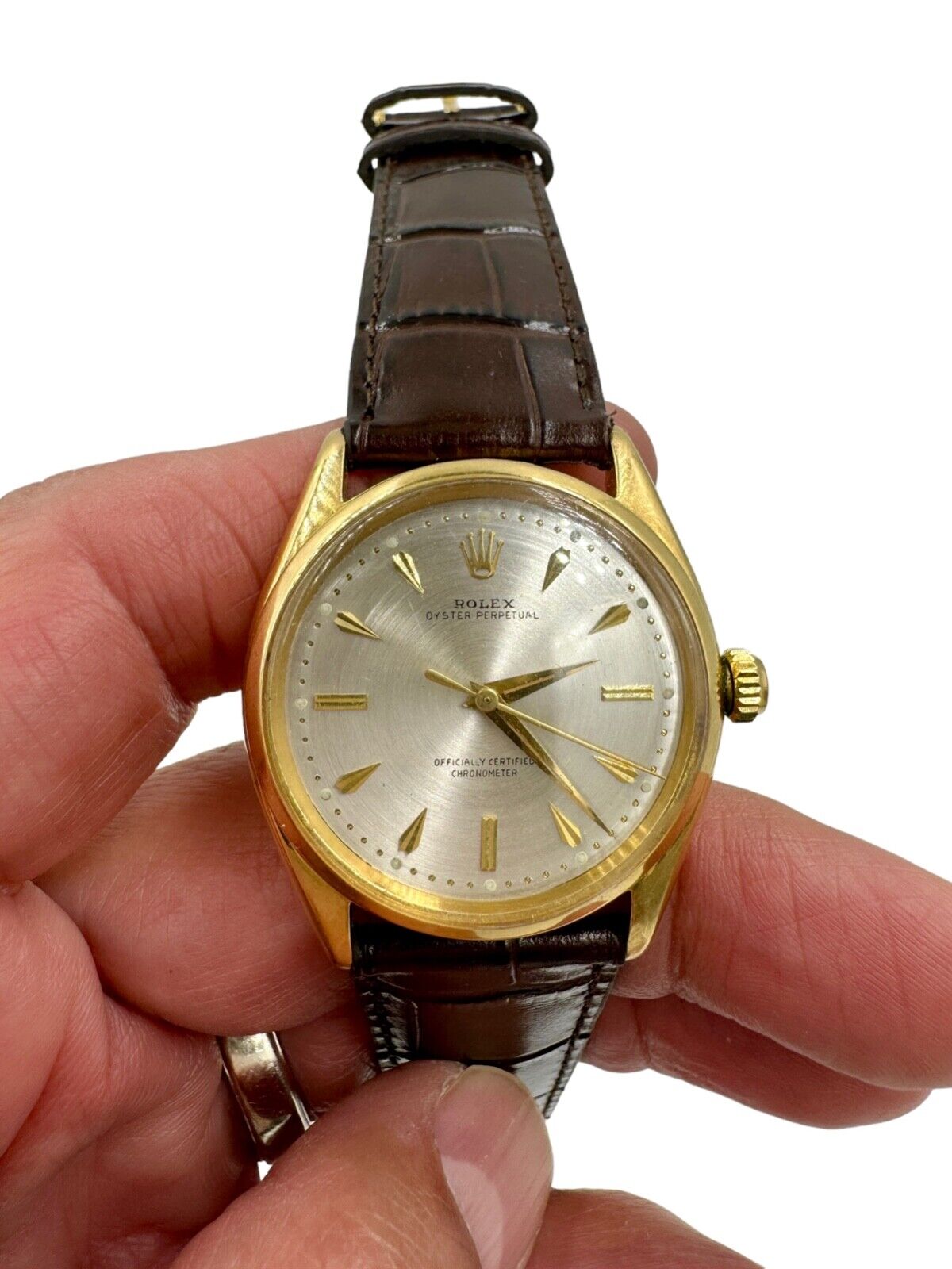 1967 Rolex Oyster Perpetual 18K Gold  34mm Watch Ref. 6564