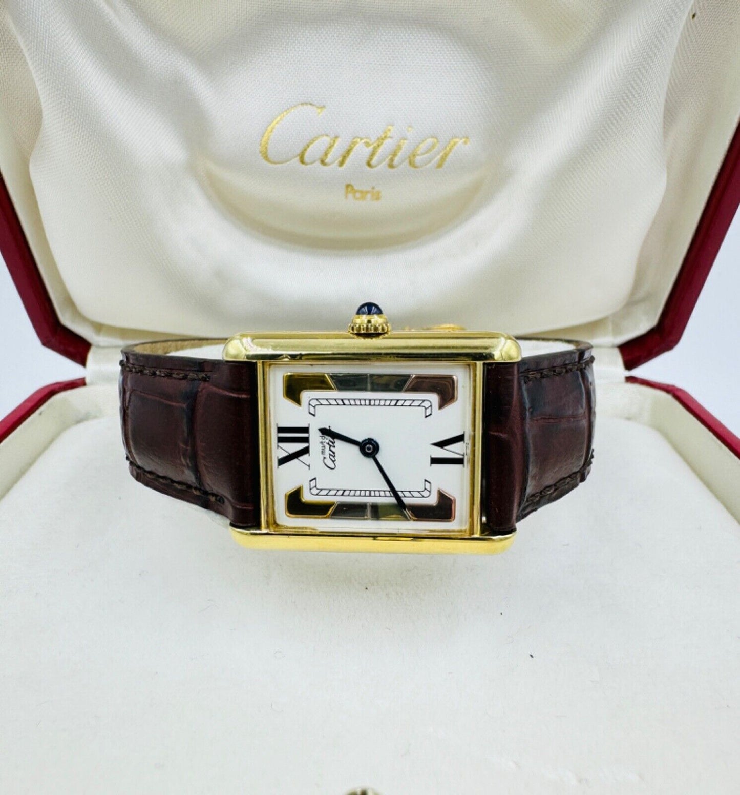 Cartier Must Tank Quartz 23mm Wristwatch Watch Gold Vermeil