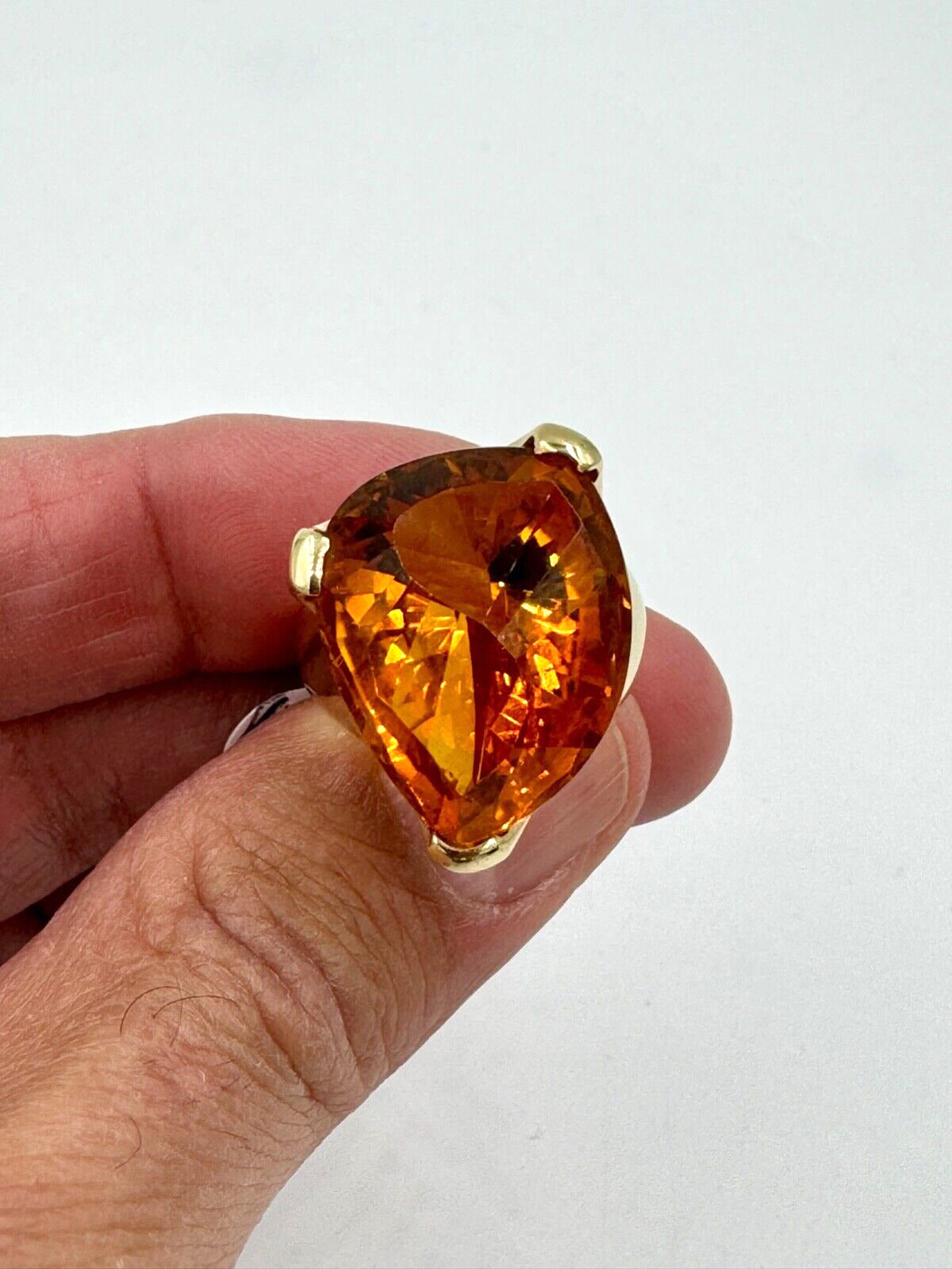 Fancy Cut Citrine 14K yellow Gold Cocktail Ring