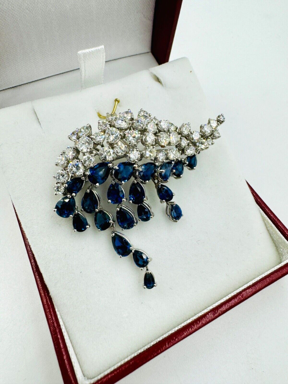 H Stern Sapphire Diamond White Gold Brooch