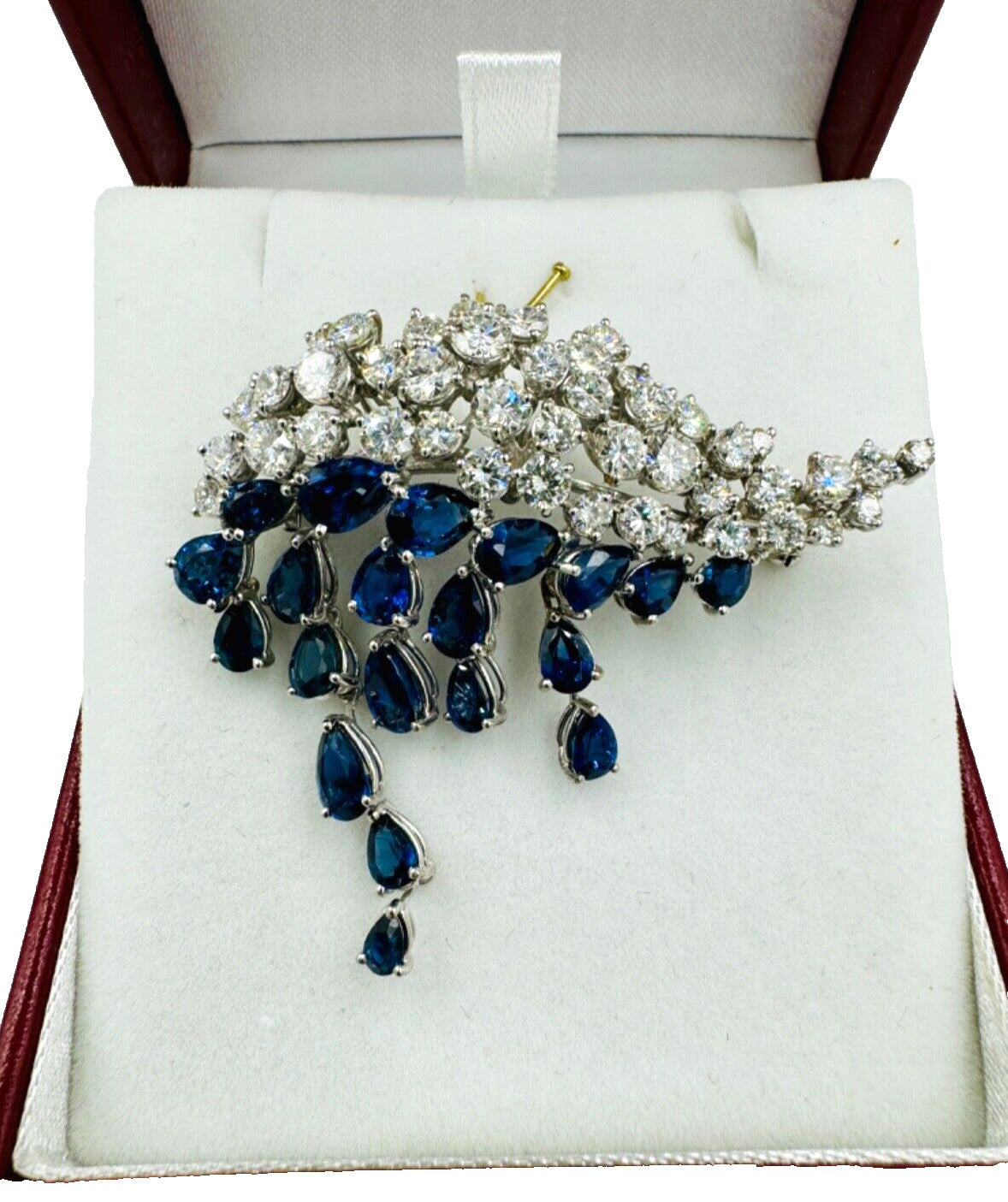 H Stern Sapphire Diamond White Gold Brooch