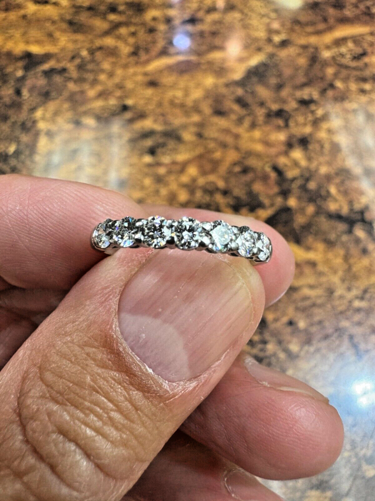 Tiffany & Co Seven Stone Diamond Platinum  Band