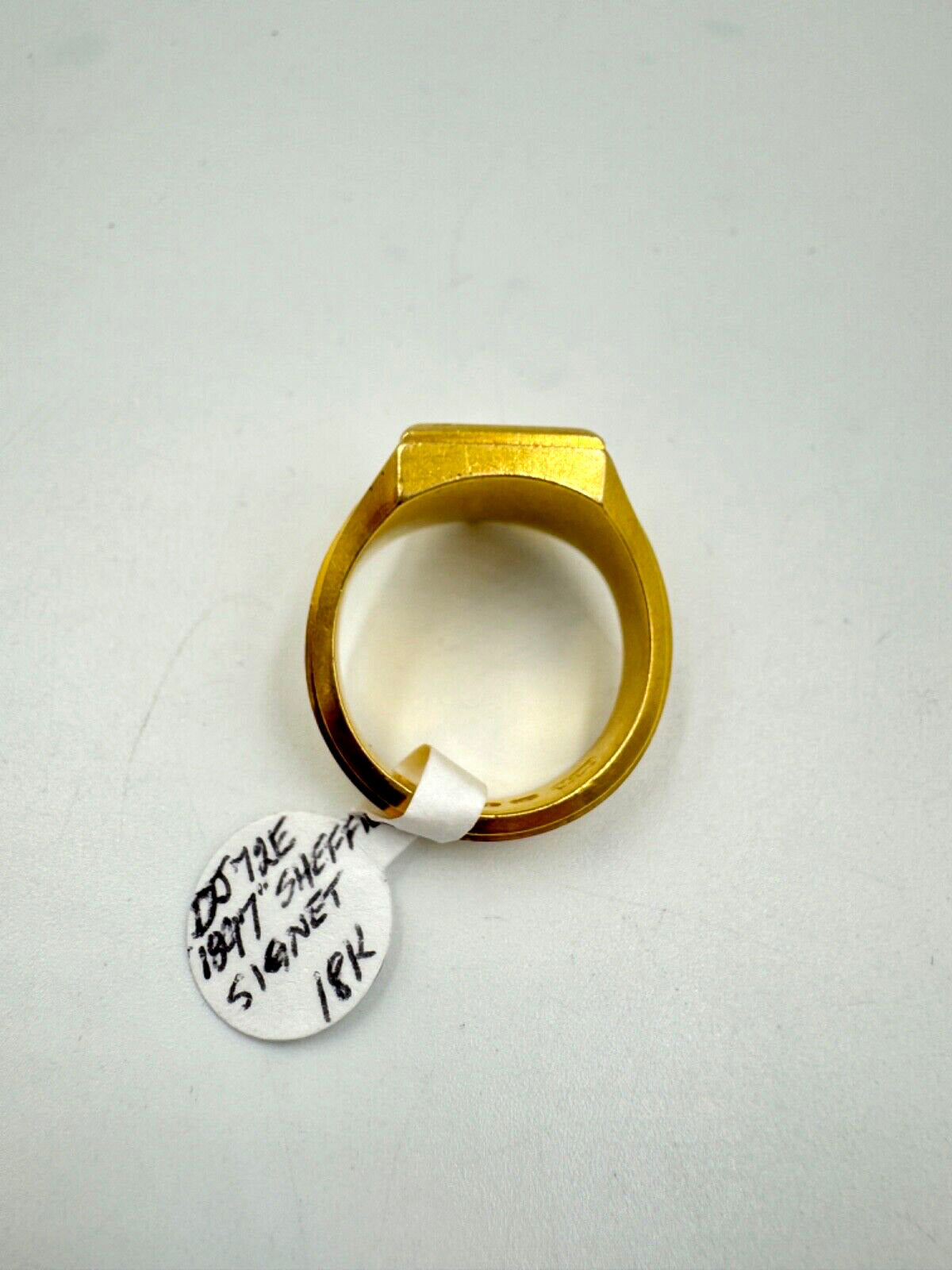 Antique English  18k Yellow Gold Men's Signet Ring Circa 1897