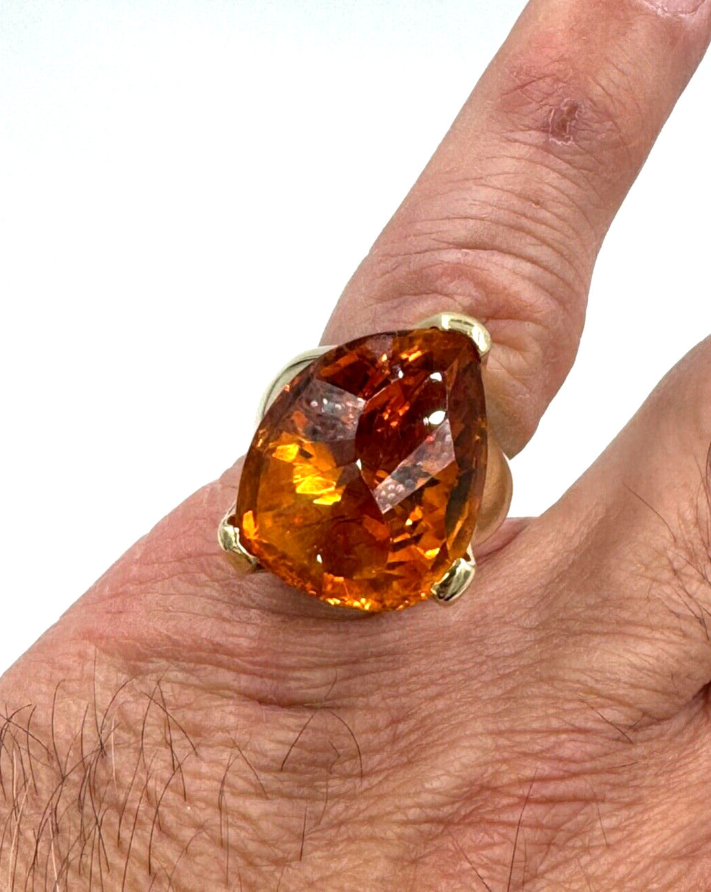 Fancy Cut Citrine 14K yellow Gold Cocktail Ring