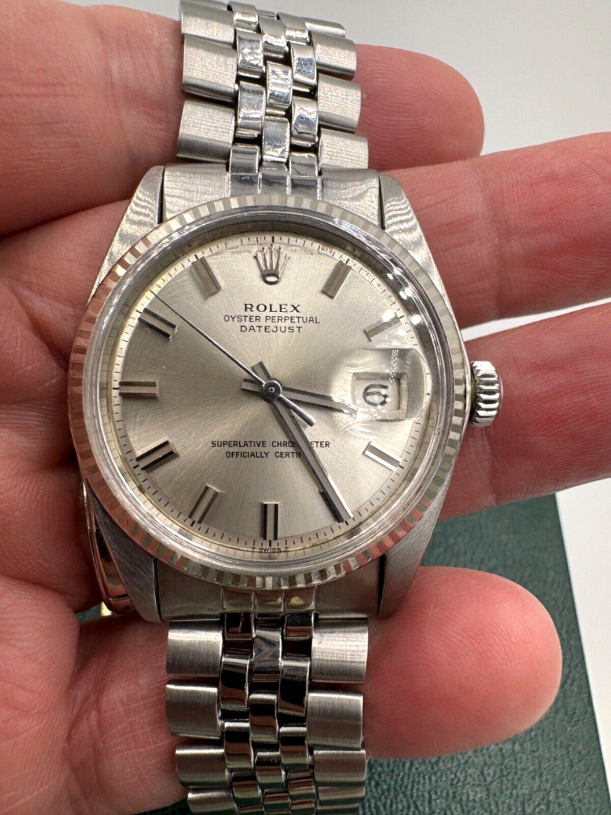 Vintage Rolex Datejust 36mm Stainless Steel 1601 Watch Circa 1966