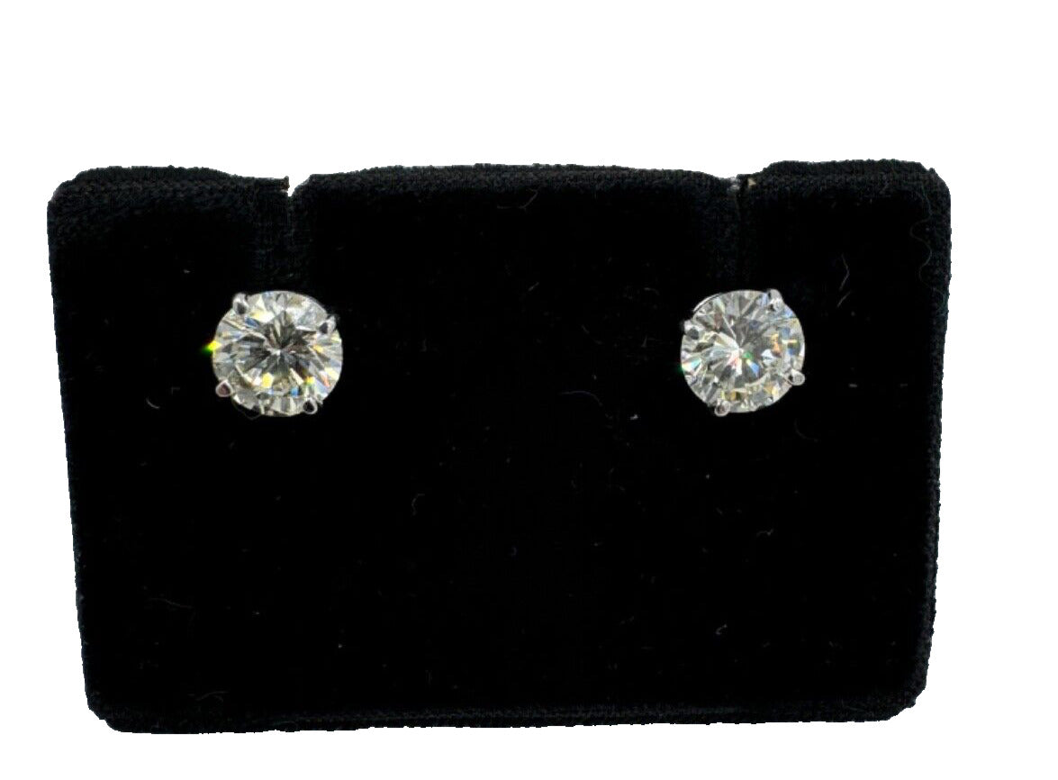 Diamond stud Earrings 2.18cts VS K-L 14k white gold